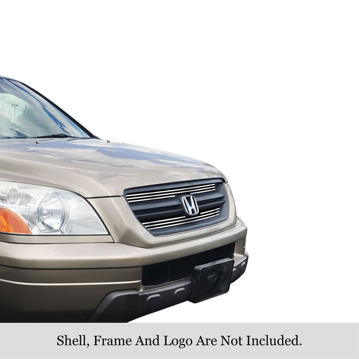 2003-2005 Honda Pilot Stainless Steel Silver Hairline Finish Finish 8X6 Horizontal Billet Stainless Steel Billet Grille