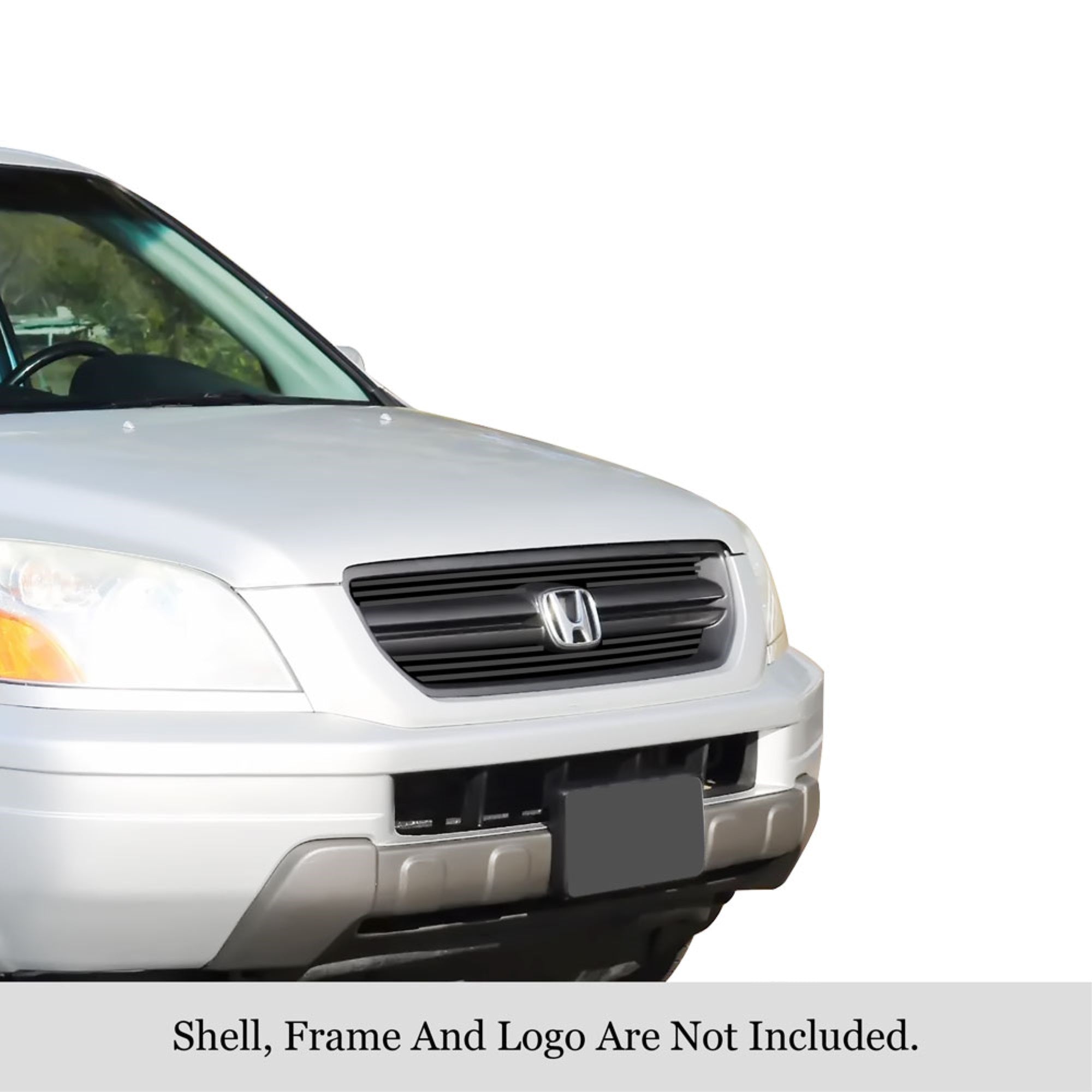 2003-2005 Honda Pilot Stainless Steel Black Powder Coated Finish 8X6 Horizontal Billet Black Stainless Steel Billet Grille