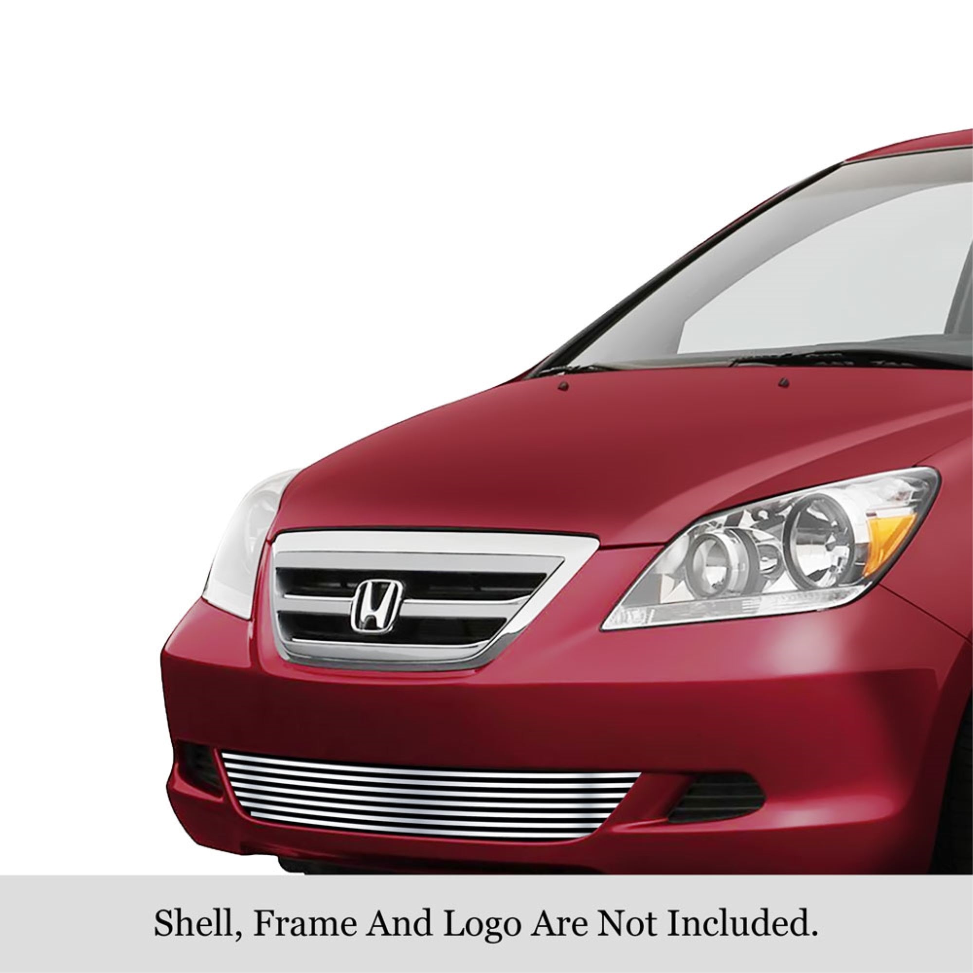 2005-2007 Honda Odyssey Stainless Steel Silver Hairline Finish Finish 8X6 Horizontal Billet Stainless Steel Billet Grille