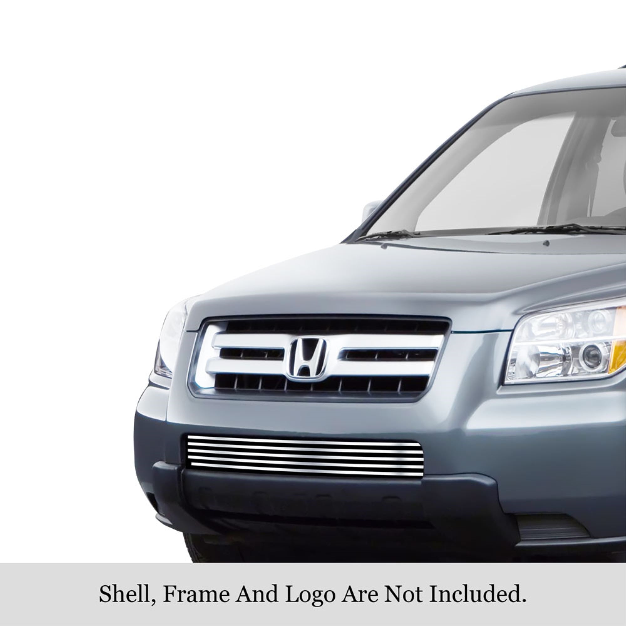 2006-2008 Honda Pilot 304 Stainless Steel Polished Finish 8X6 Horizontal Billet Stainless Steel Billet Grille