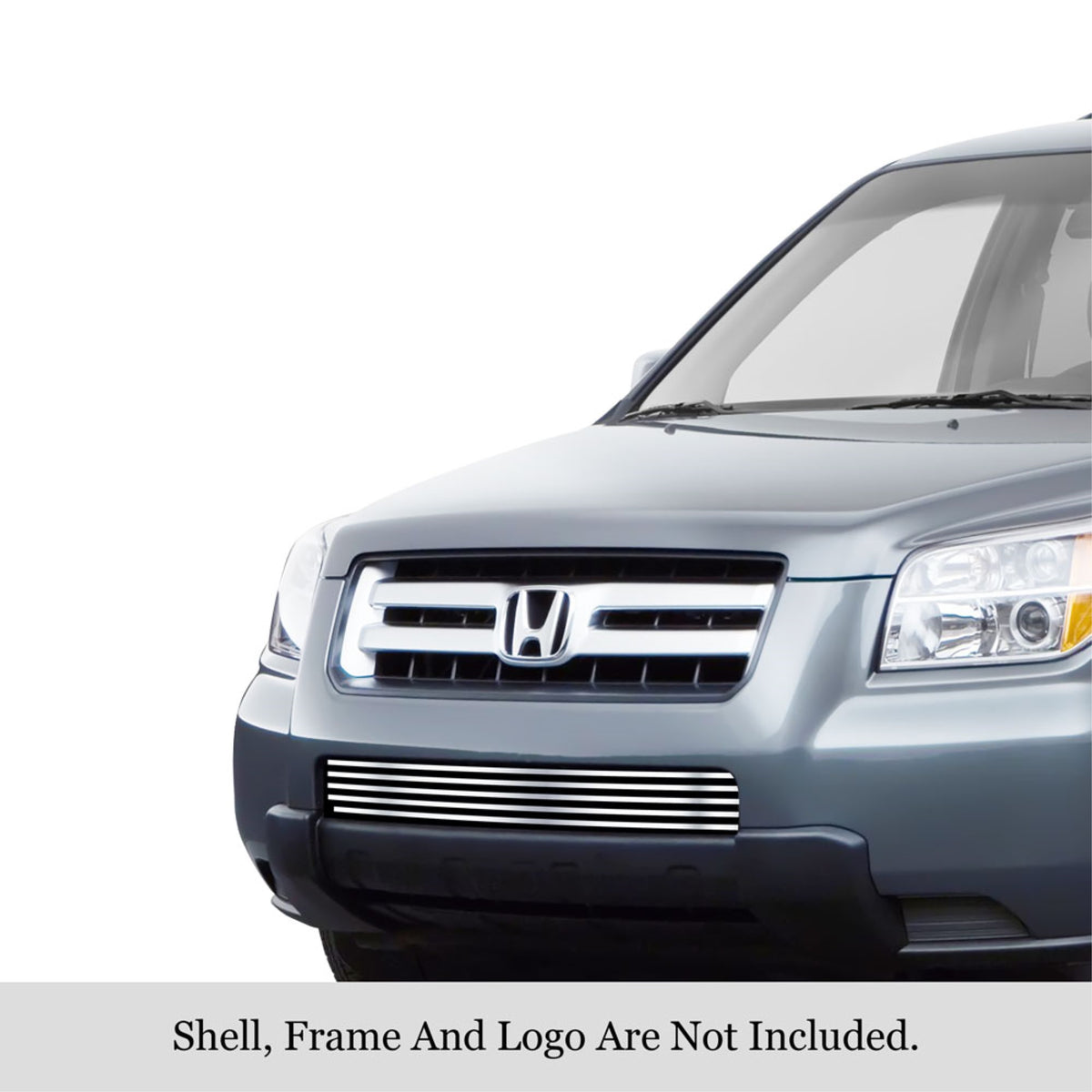 2006-2008 Honda Pilot 304 Stainless Steel Polished Finish 8X6 Horizontal Billet Stainless Steel Billet Grille