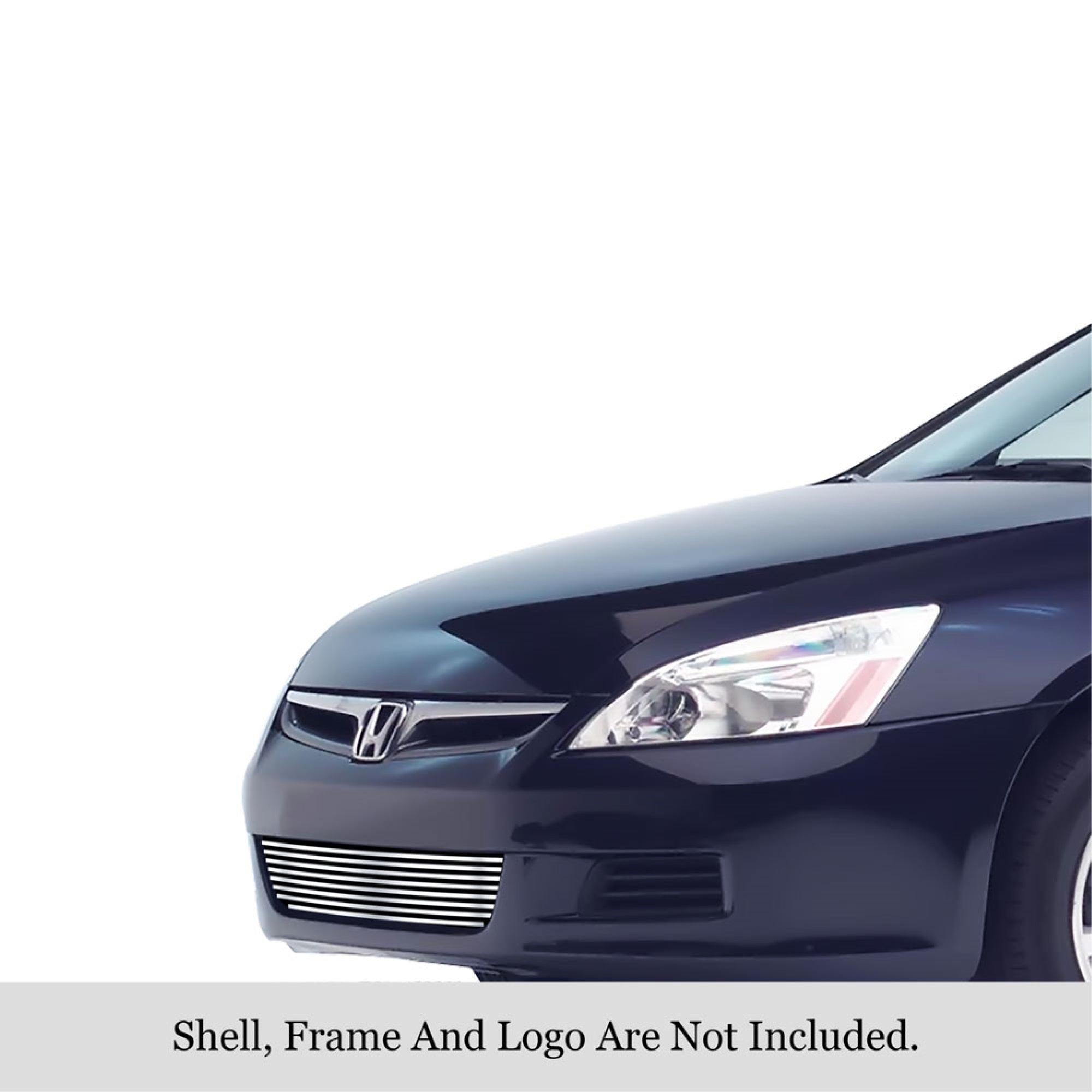 2006-2007 Honda Accord Coupe 304 Stainless Steel Polished Finish 8X6 Horizontal Billet Stainless Steel Billet Grille