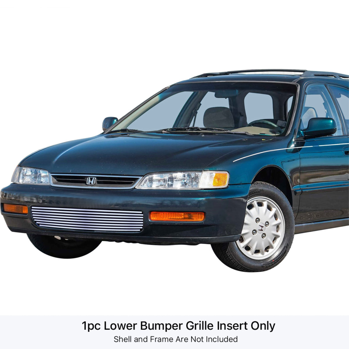 1996-1997 Honda Accord 304 Stainless Steel Polished Finish 8X6 Horizontal Billet Stainless Steel Billet Grille