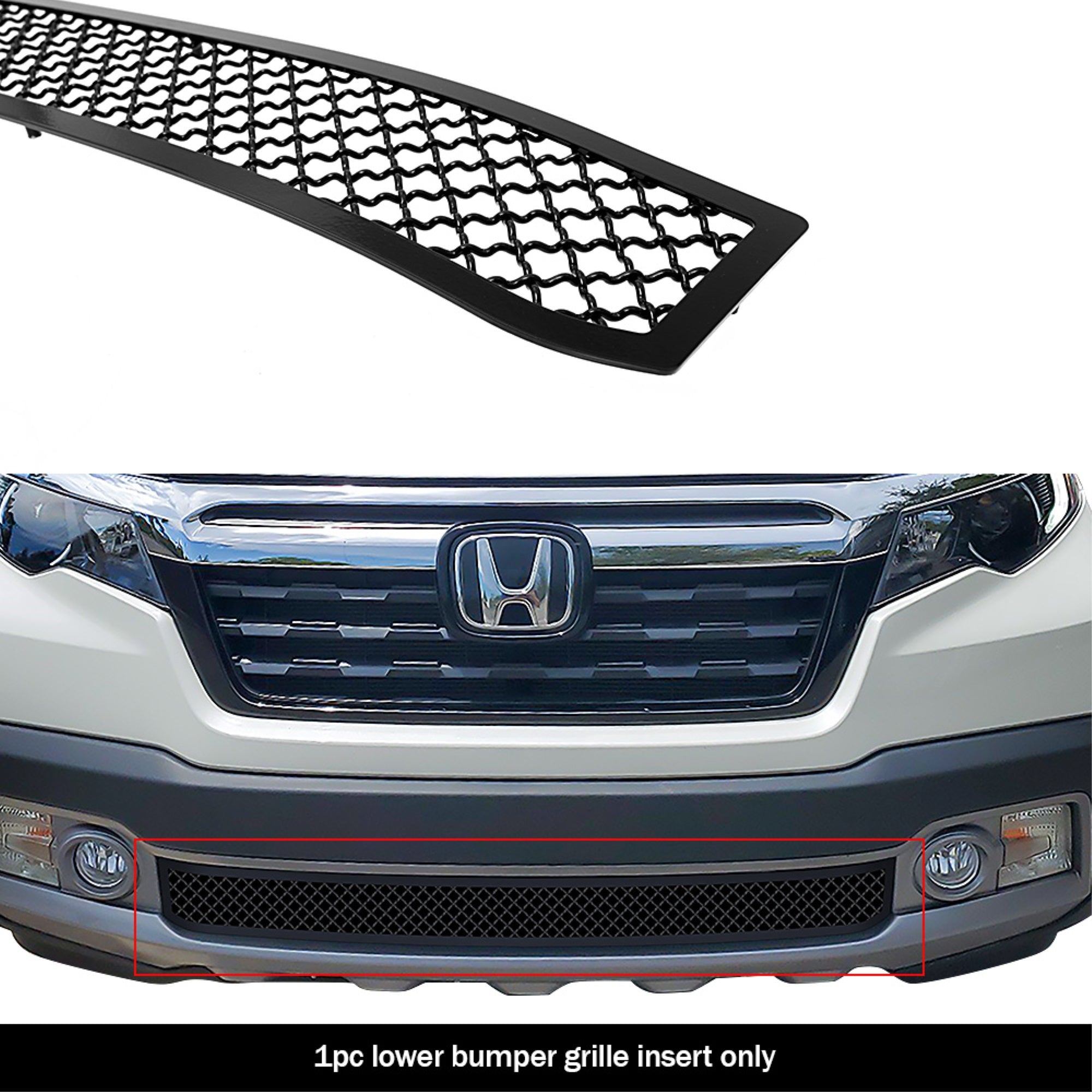 2017-2020 Honda Ridgeline Stainless Steel Black Powder Coated Finish 2.5Mm Wire Mesh Black Wire Mesh Grille