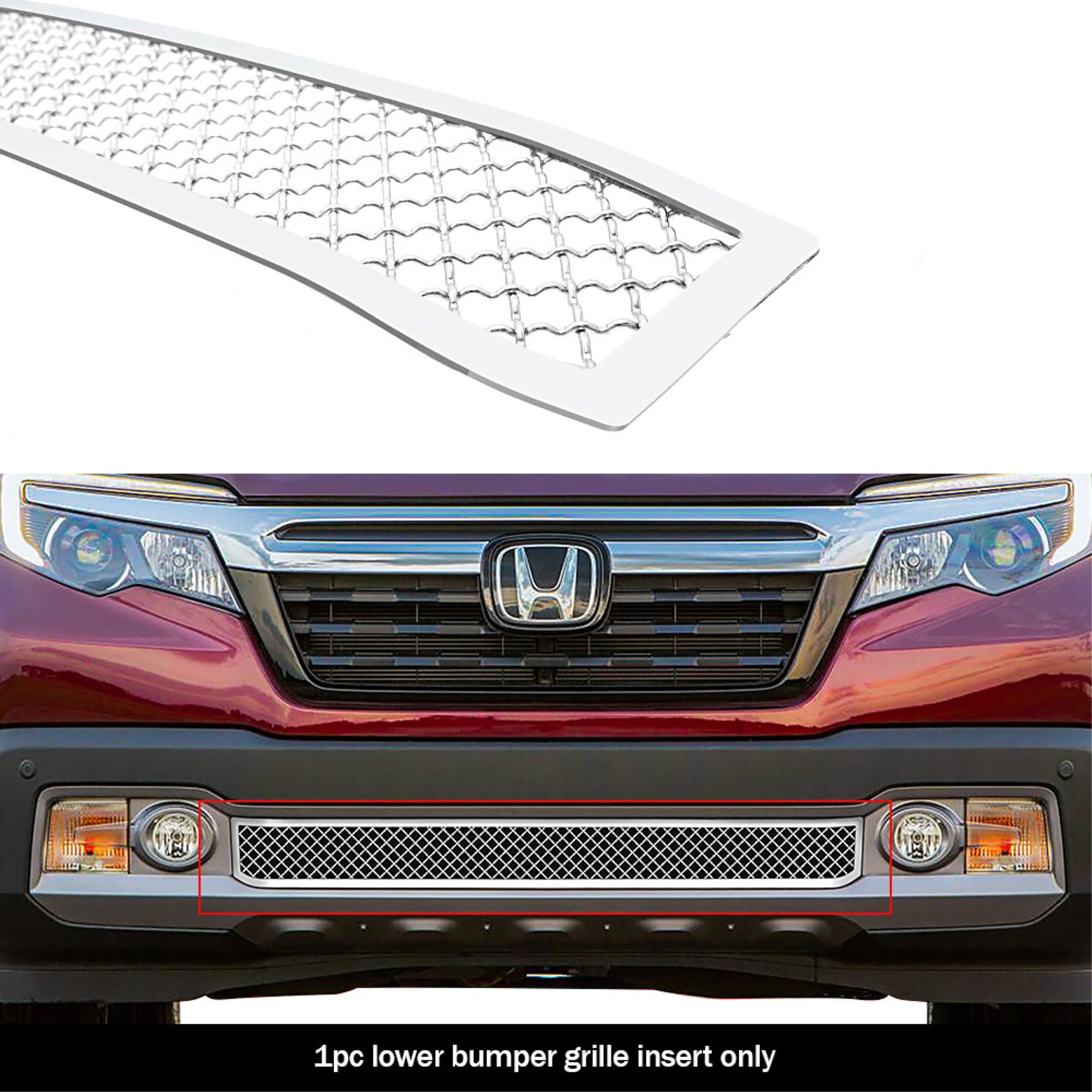 2017-2020 Honda Ridgeline Stainless Steel Chrome Finish 2.5Mm Wire Mesh Mesh Grille