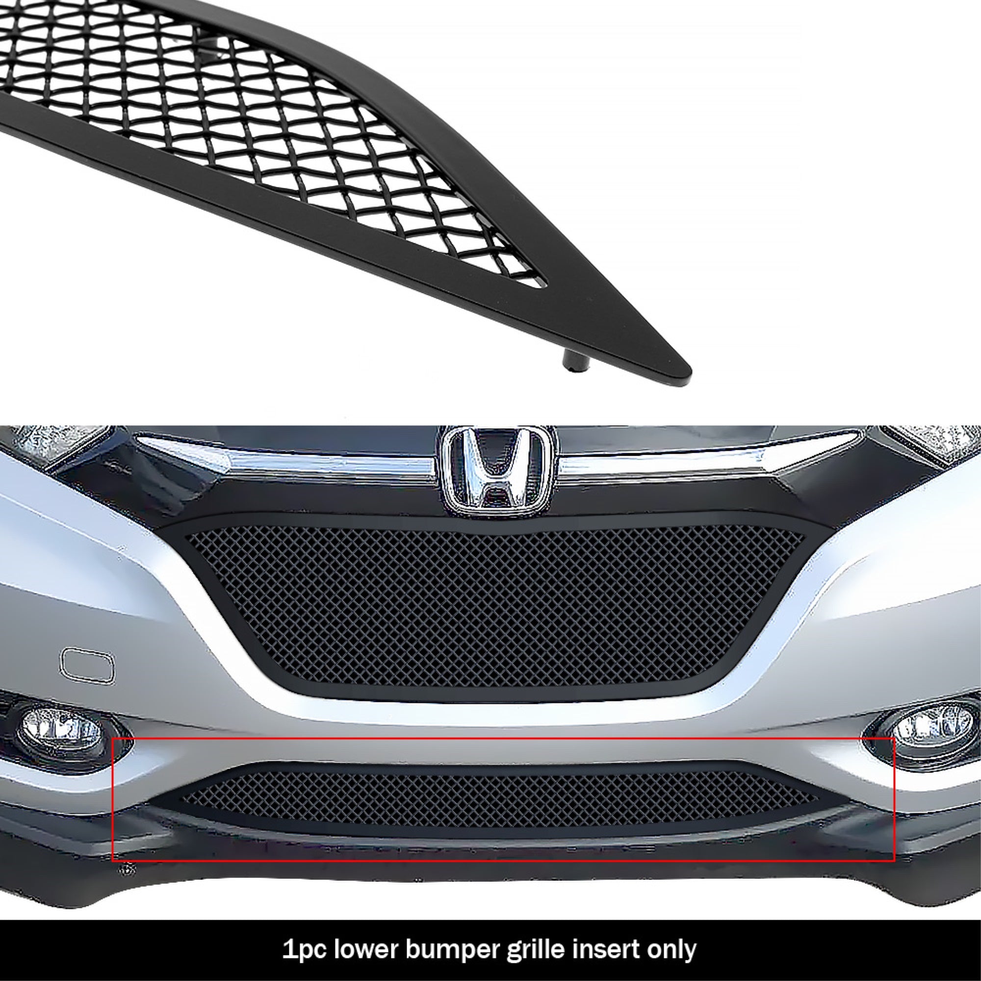Stainless Steel Lower Bumper Black Wire Mesh Grille 2016-2018 Honda HR-V