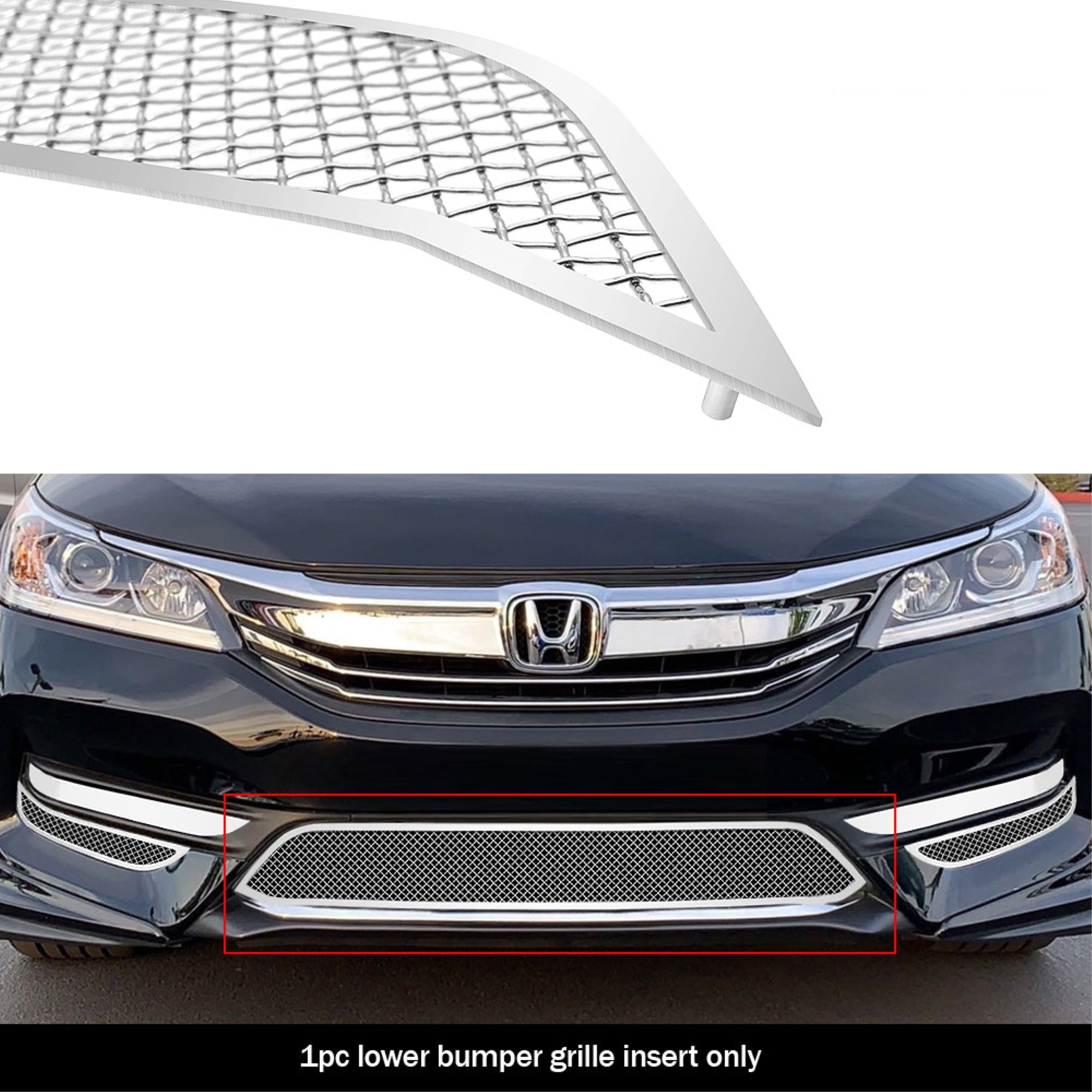 2016-2017 Honda Accord Sedan Stainless Steel Polished Finish 1.8 Mm Wire Mesh Mesh Grille