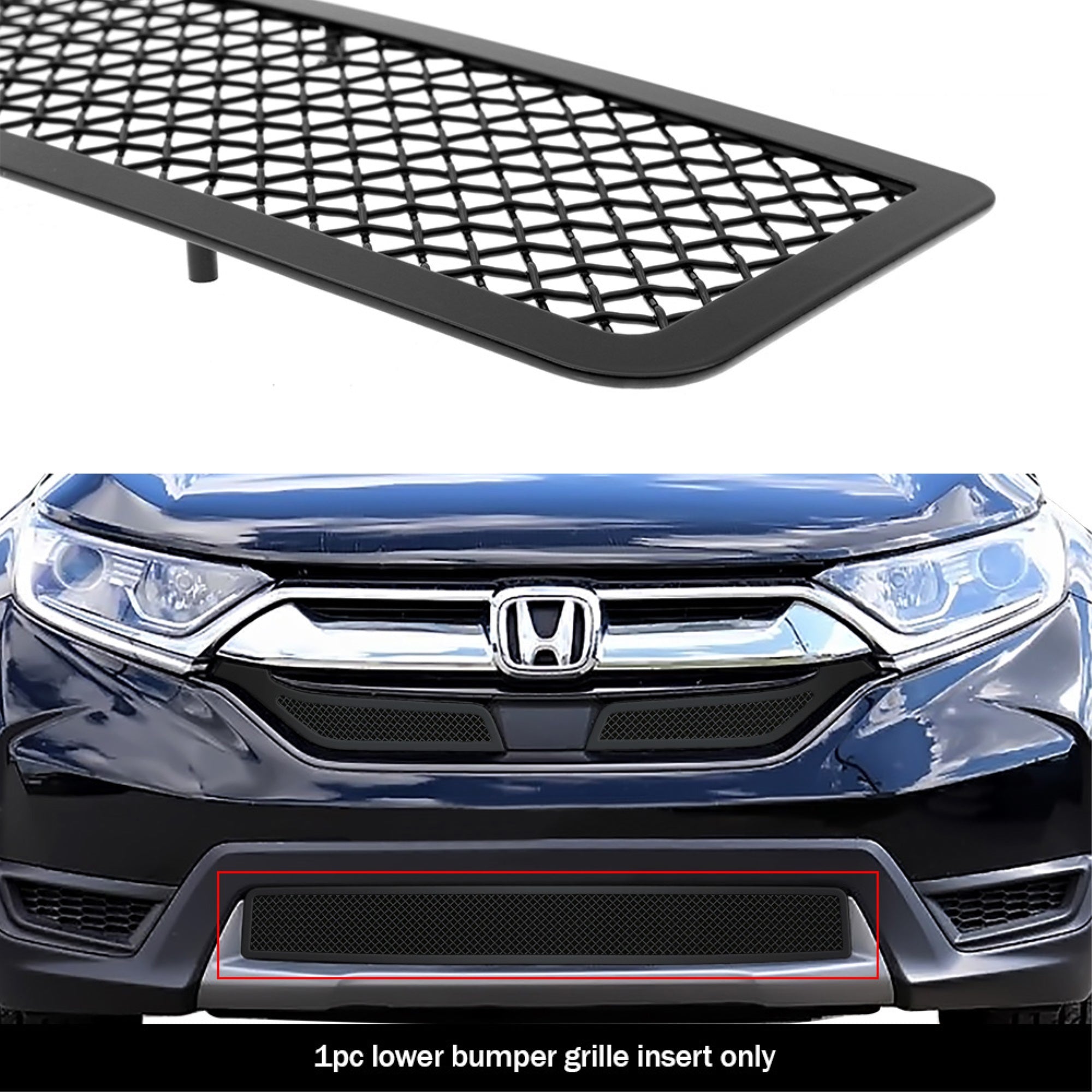 2017-2019 Honda Cr-V Stainless Steel Black Powder Coated Finish 1.8 Mm Wire Mesh Black Wire Mesh Grille