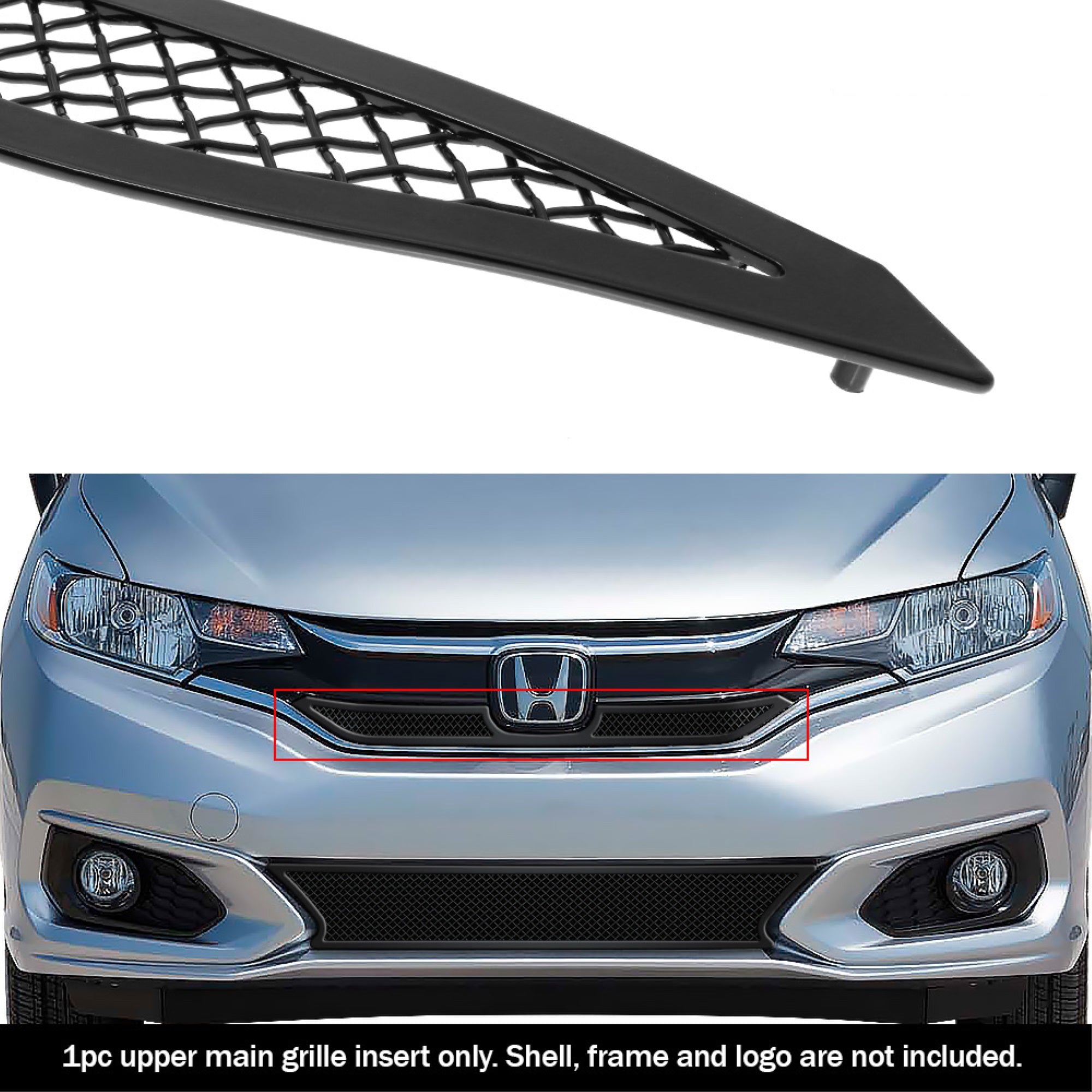 2018-2019 Honda Fit With Logo Show Stainless Steel Black Powder Coated Finish 1.8 Mm Wire Mesh Black Wire Mesh Grille