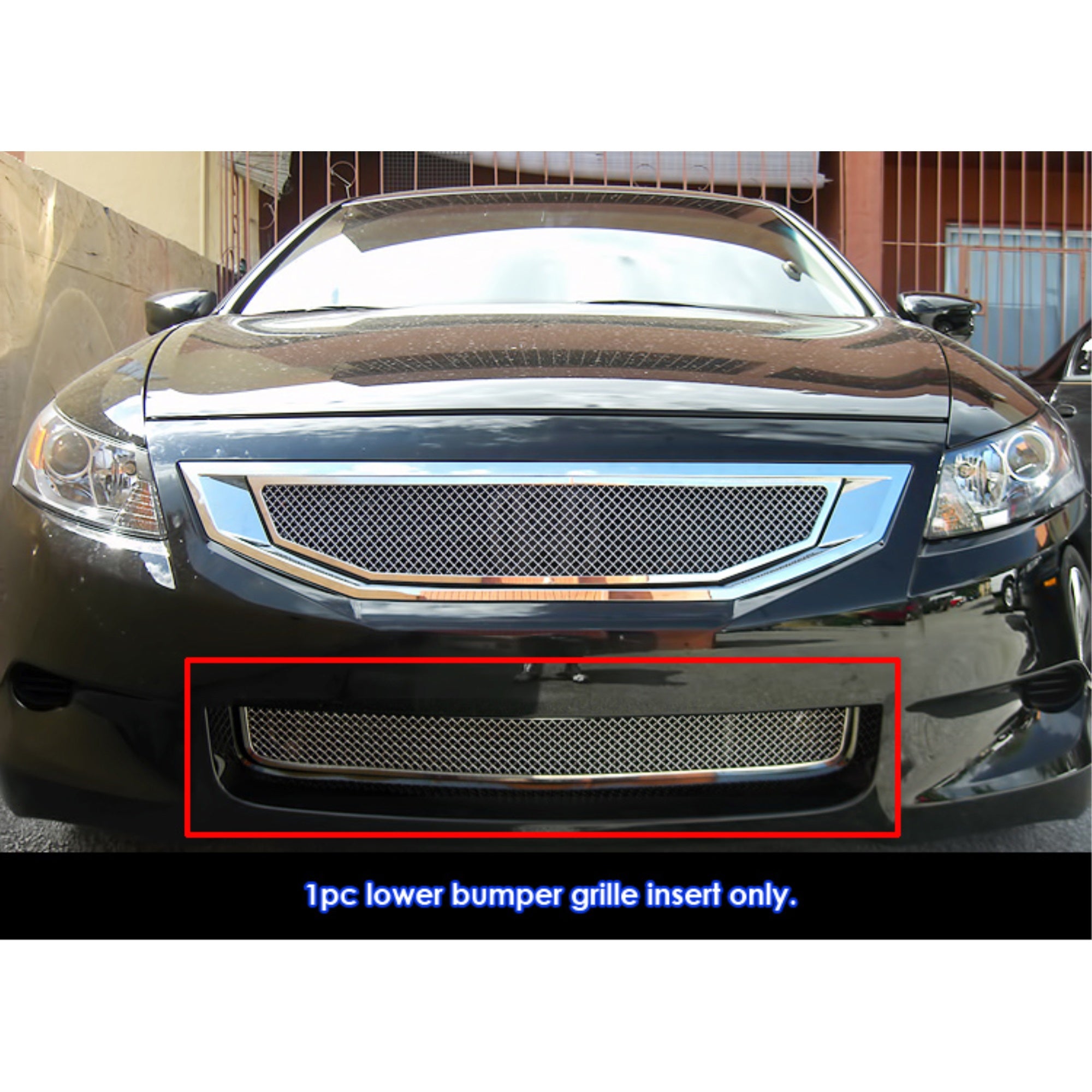 2008-2010 Honda Accord  Coupe Slight Modification Requried For Aero Kit Package Stainless Steel Polished Finish 1.8 Mm Wire Mesh Mesh Grille