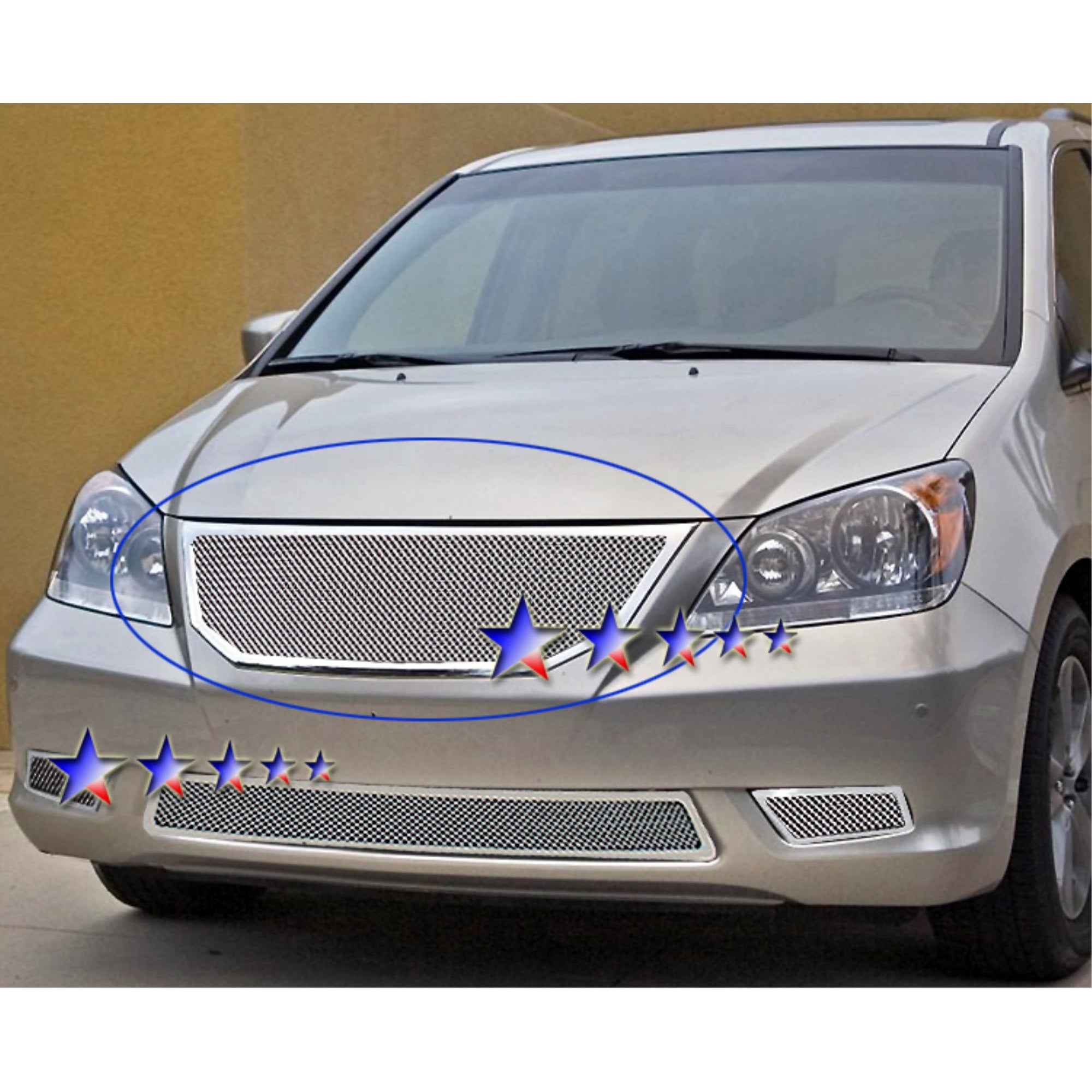 2008-2010 Honda Odyssey Stainless Steel Polished Finish 1.8 Mm Wire Mesh Mesh Grille