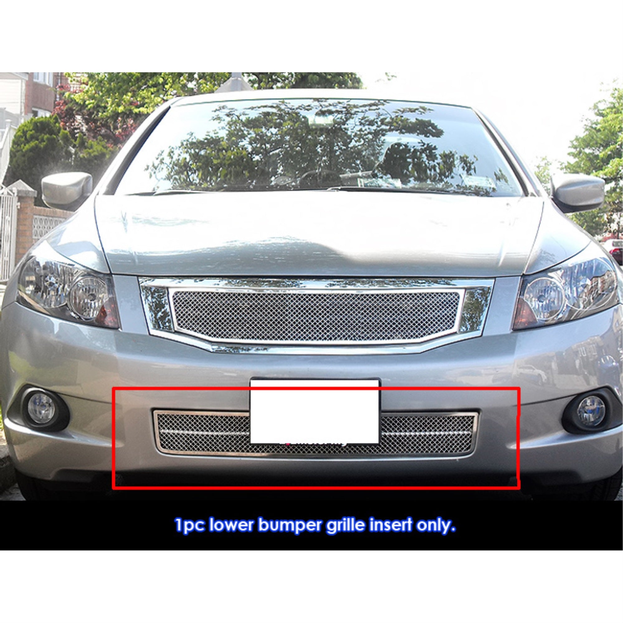2008-2010 Honda Accord Sedan Not For V6 Stainless Steel Polished Finish 1.8 Mm Wire Mesh Mesh Grille