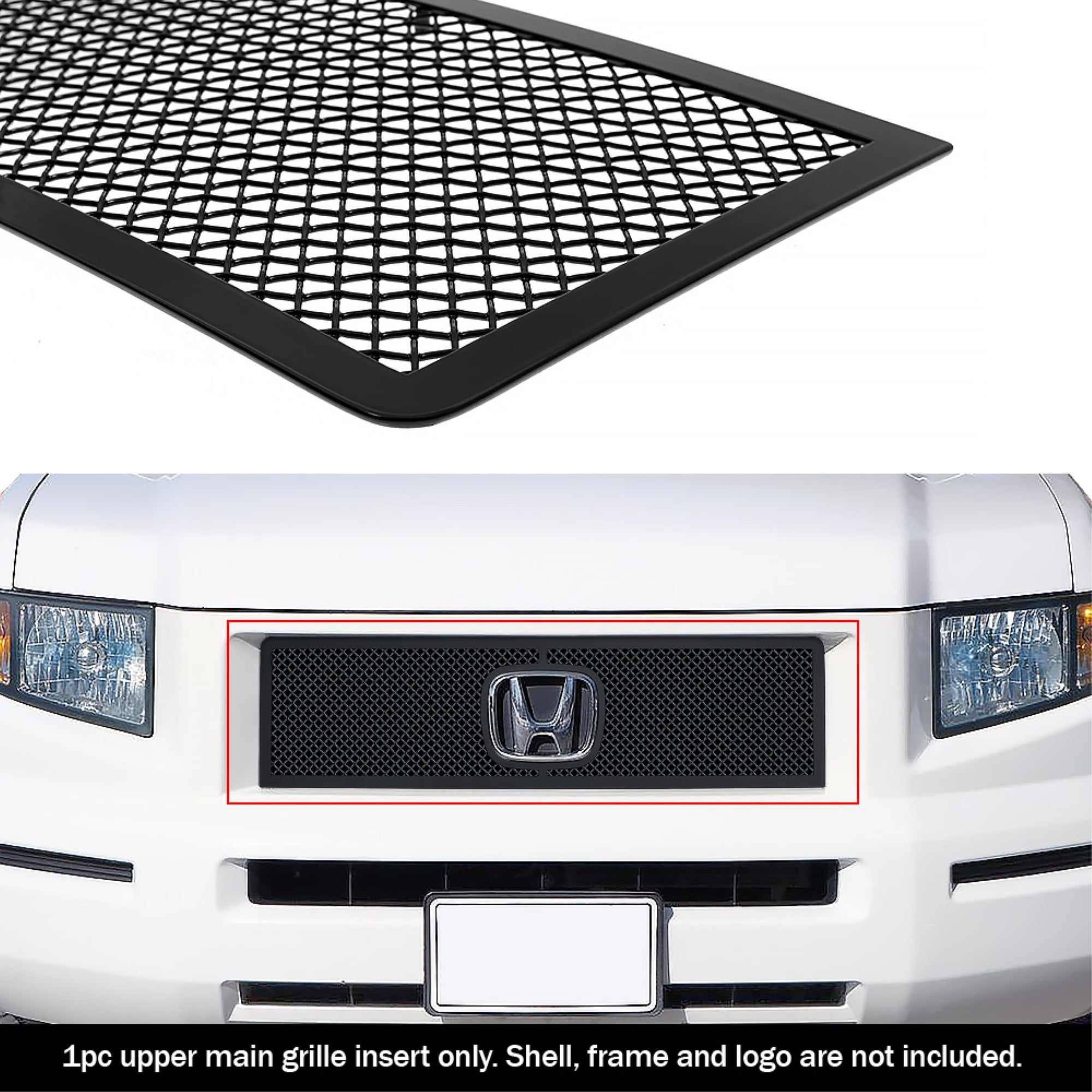 2005-2008 Honda Ridgeline Stainless Steel Black Powder Coated Finish 1.8 Mm Wire Mesh Black Wire Mesh Grille