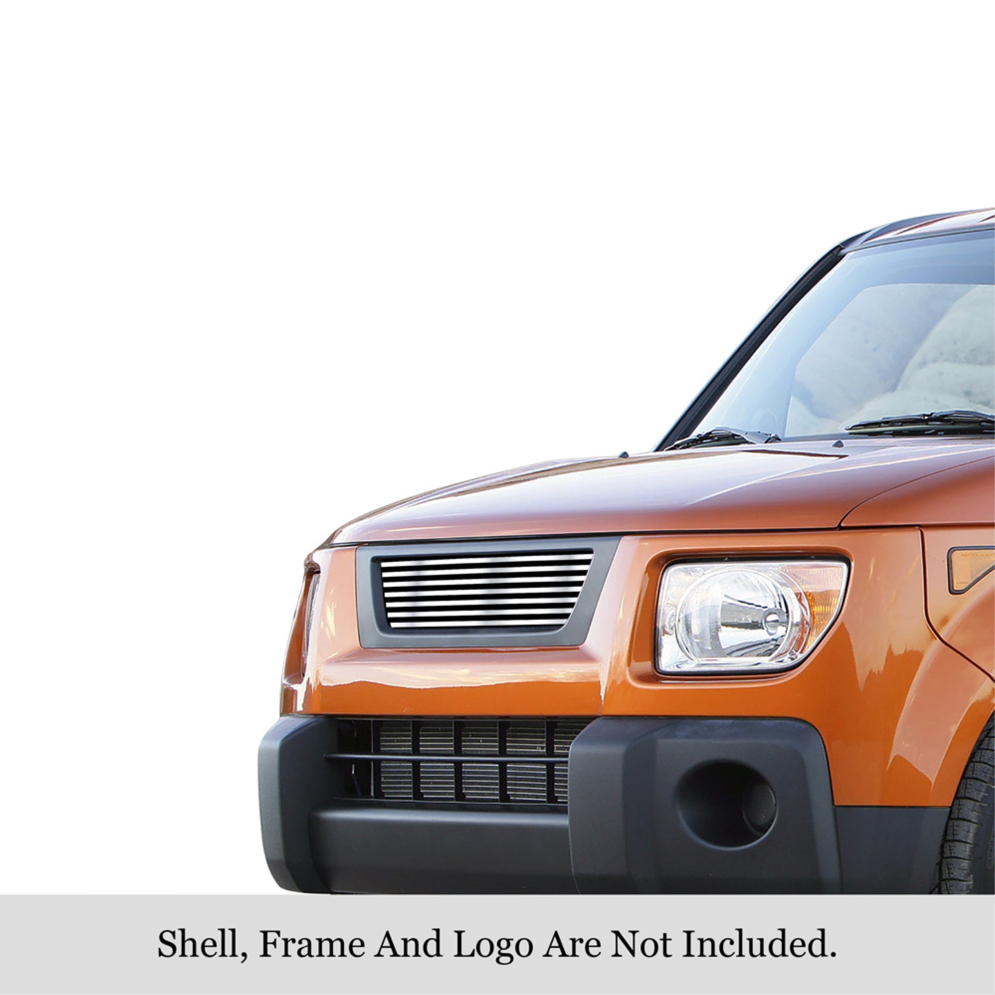 2003-2006 Honda Element 304 Stainless Steel Polished Finish 8X6 Horizontal Billet Stainless Steel Billet Grille