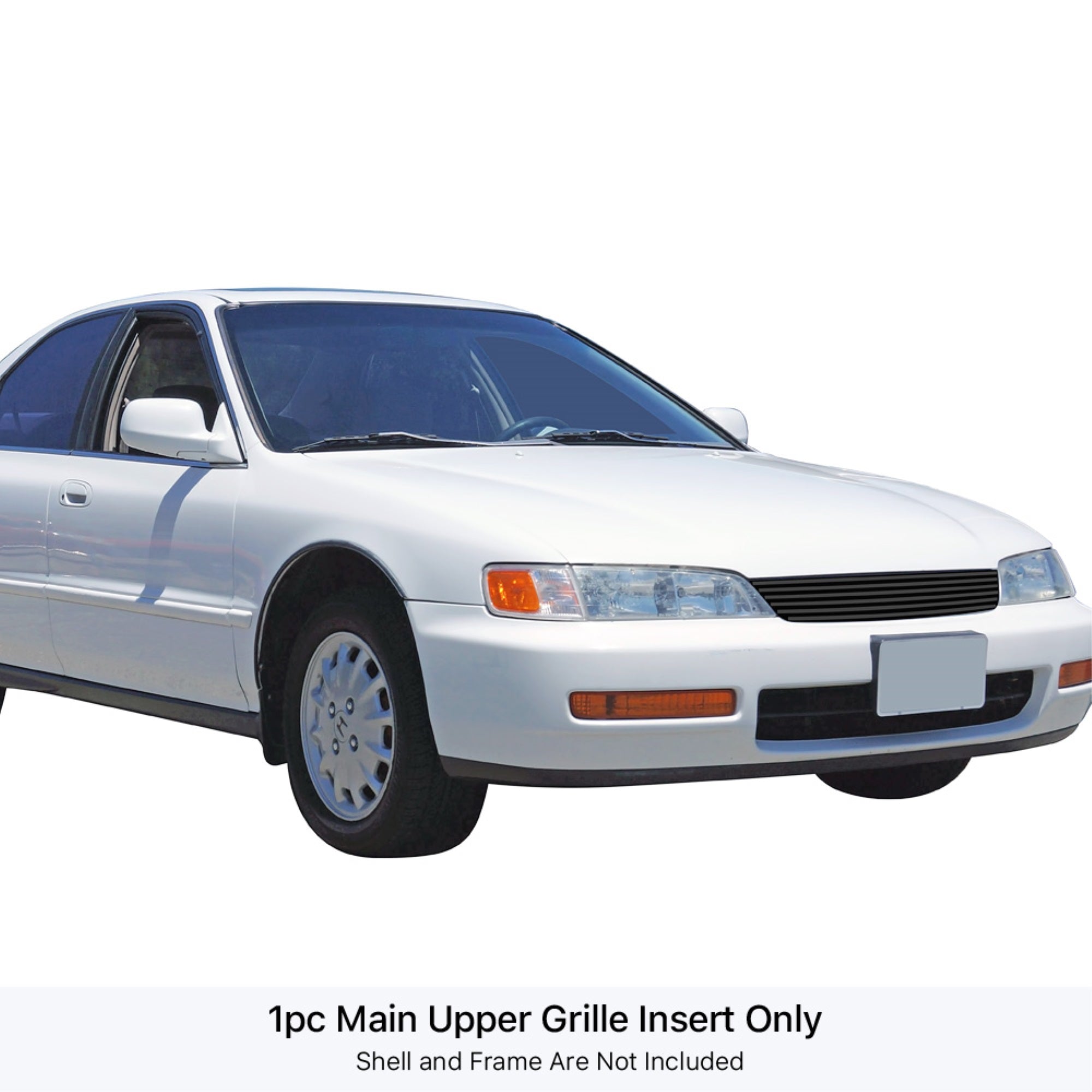1994-1997 Honda Accord Stainless Steel Black Powder Coated Finish 8X6 Horizontal Billet Black Stainless Steel Billet Grille