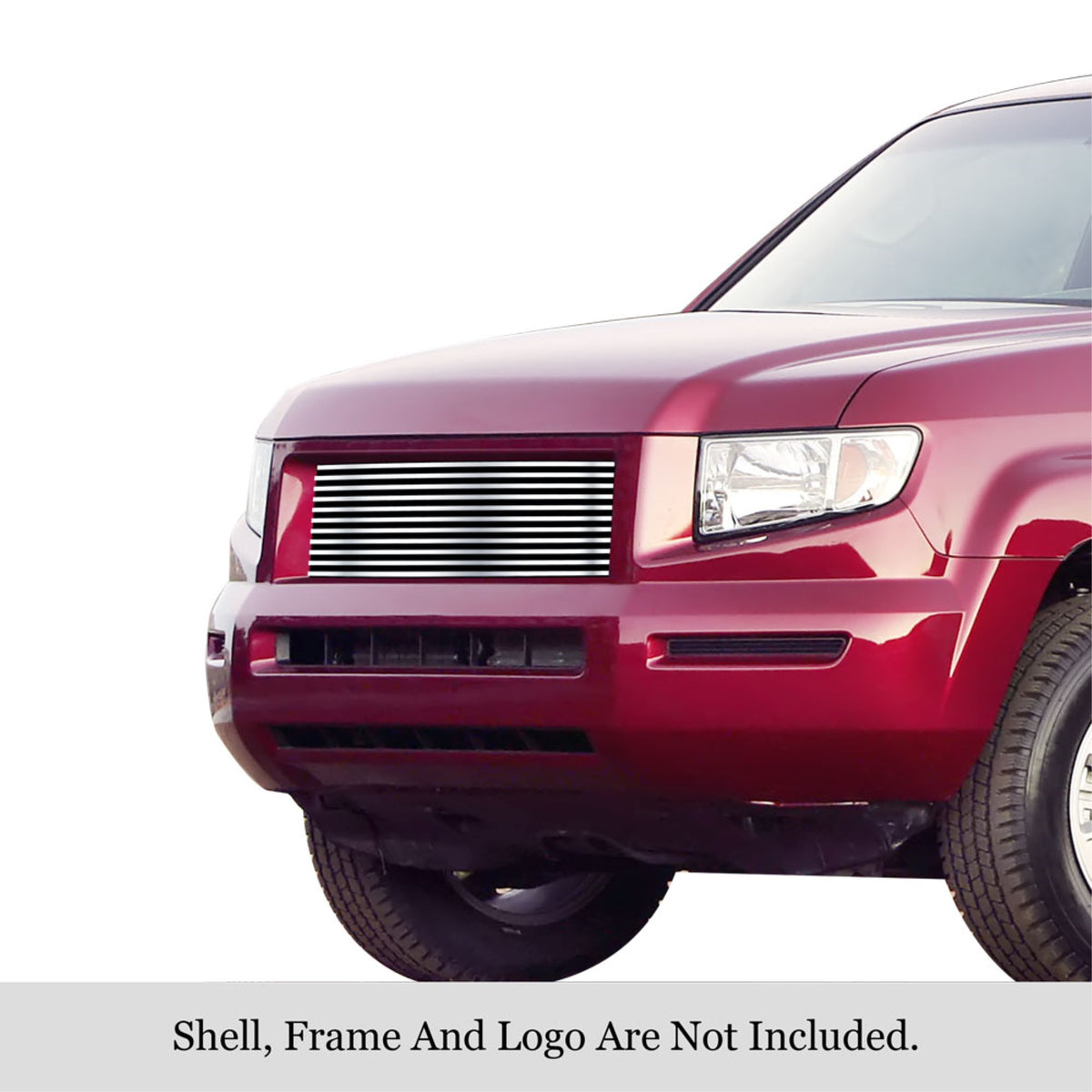 2005-2008 Honda Ridgeline 304 Stainless Steel Polished Finish 8X6 Horizontal Billet Stainless Steel Billet Grille