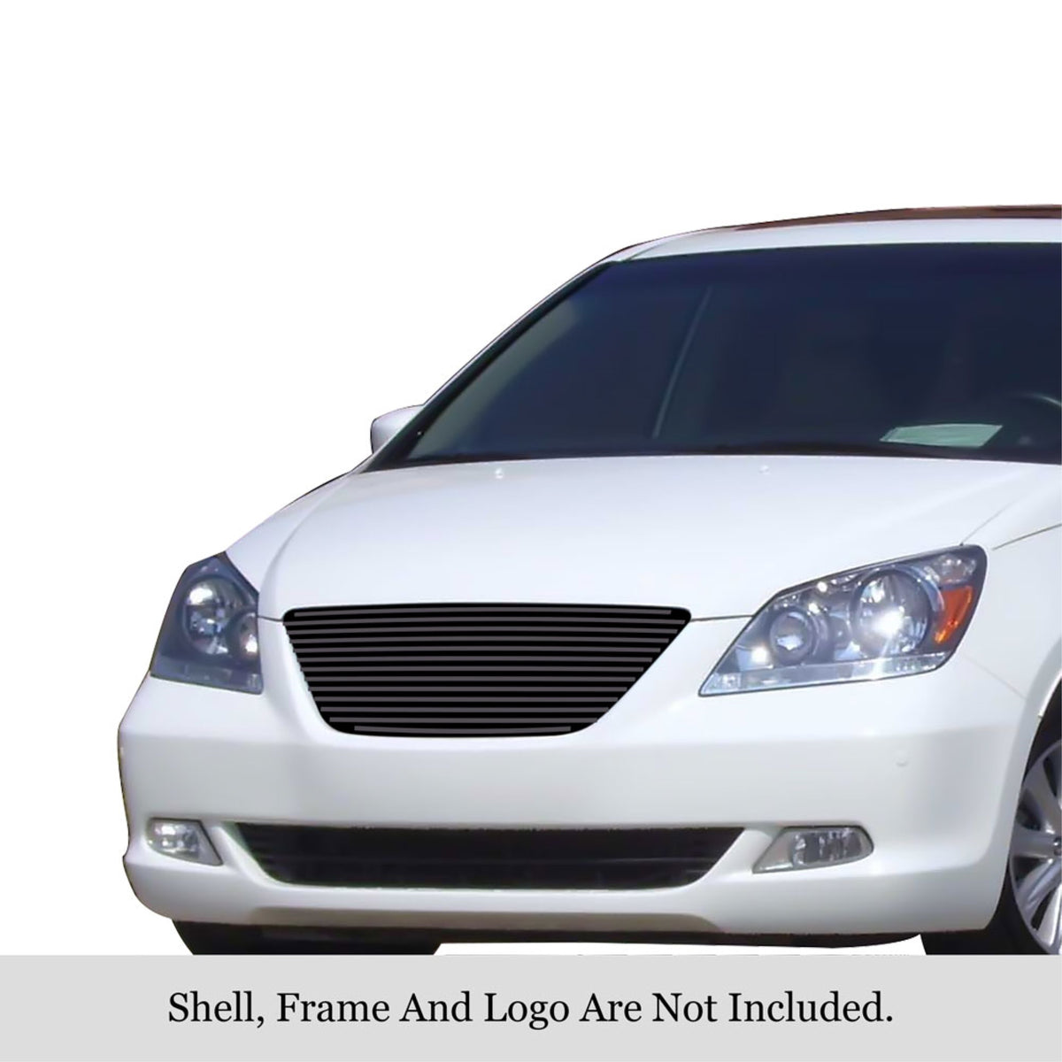 2005-2007 Honda Odyssey Stainless Steel Black Powder Coated Finish 8X6 Horizontal Billet Black Stainless Steel Billet Grille