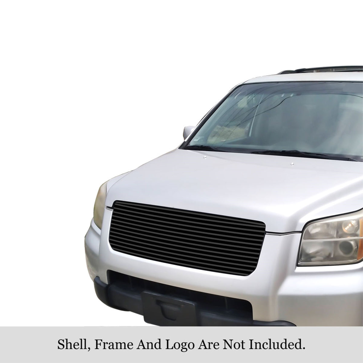 2006-2008 Honda Pilot Stainless Steel Black Powder Coated Finish 8X6 Horizontal Billet Black Stainless Steel Billet Grille