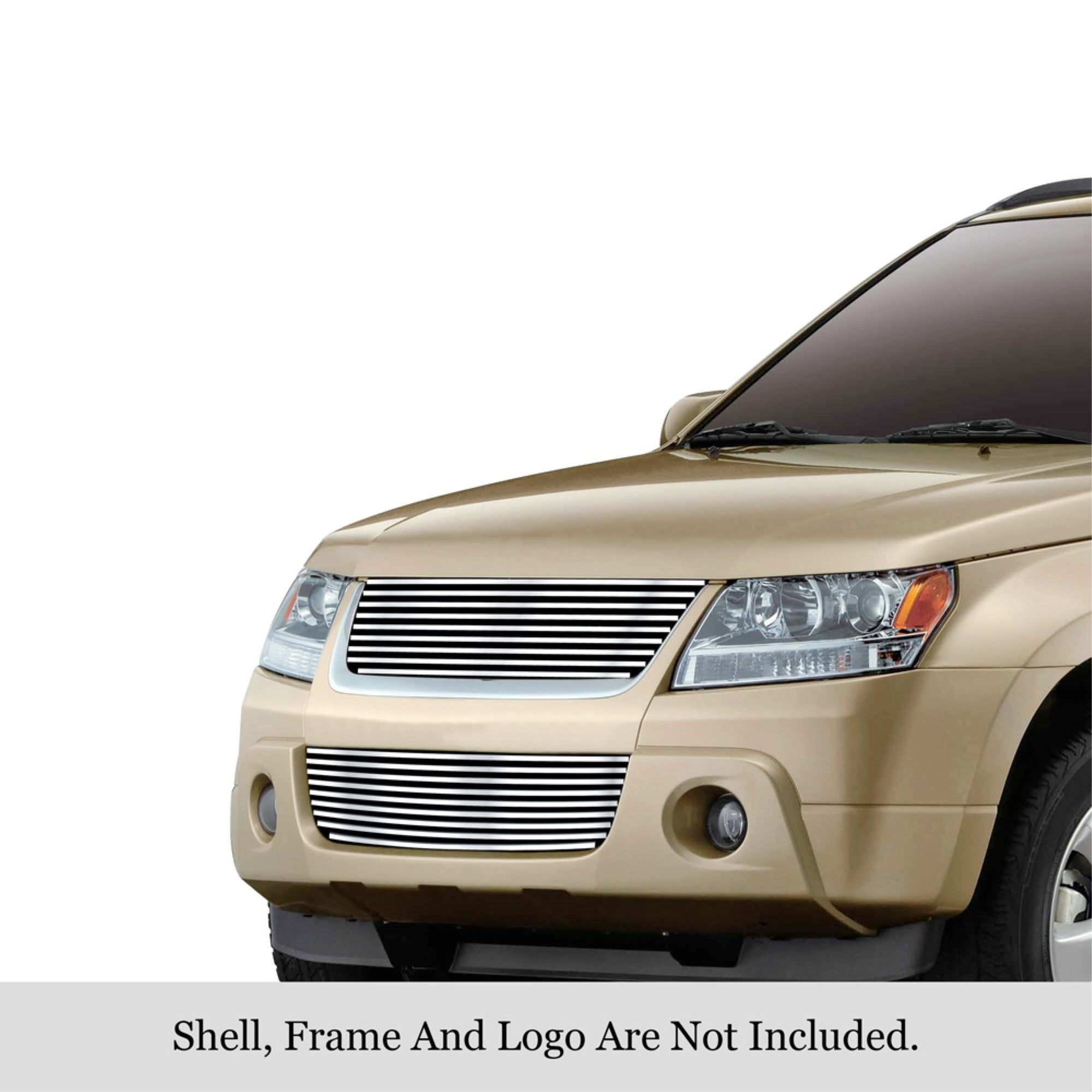 2006-2012 Suzuki Grand Vitara Stainless Steel Silver Hairline Finish Finish 8X6 Horizontal Billet Stainless Steel Billet Grille