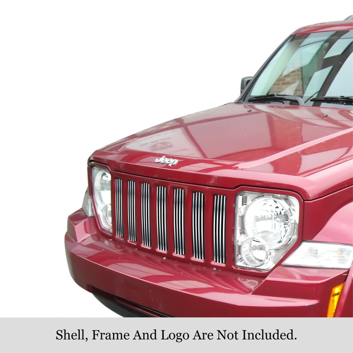 2008-2012 Jeep Liberty 304 Stainless Steel Polished Finish 8X6 Vertical Billet Stainless Steel Billet Grille