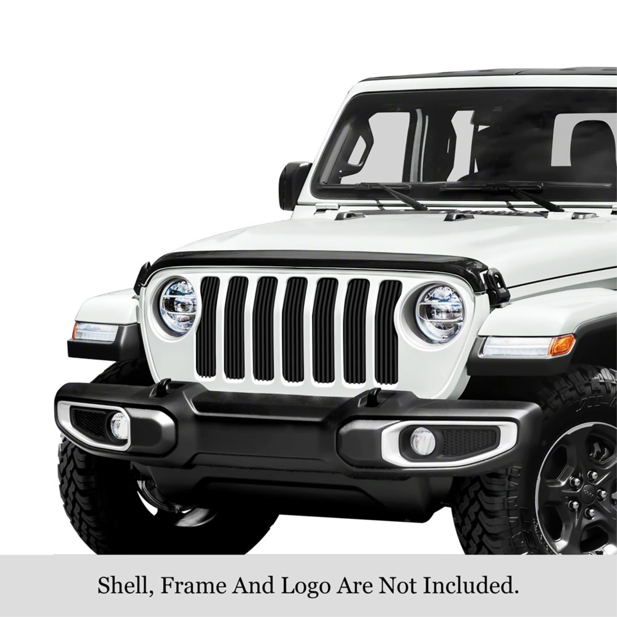 2020-2021 Jeep Gladiator Stainless Steel Black Powder Coated Finish 8X6 Horizontal Billet Black Stainless Steel Billet Grille
