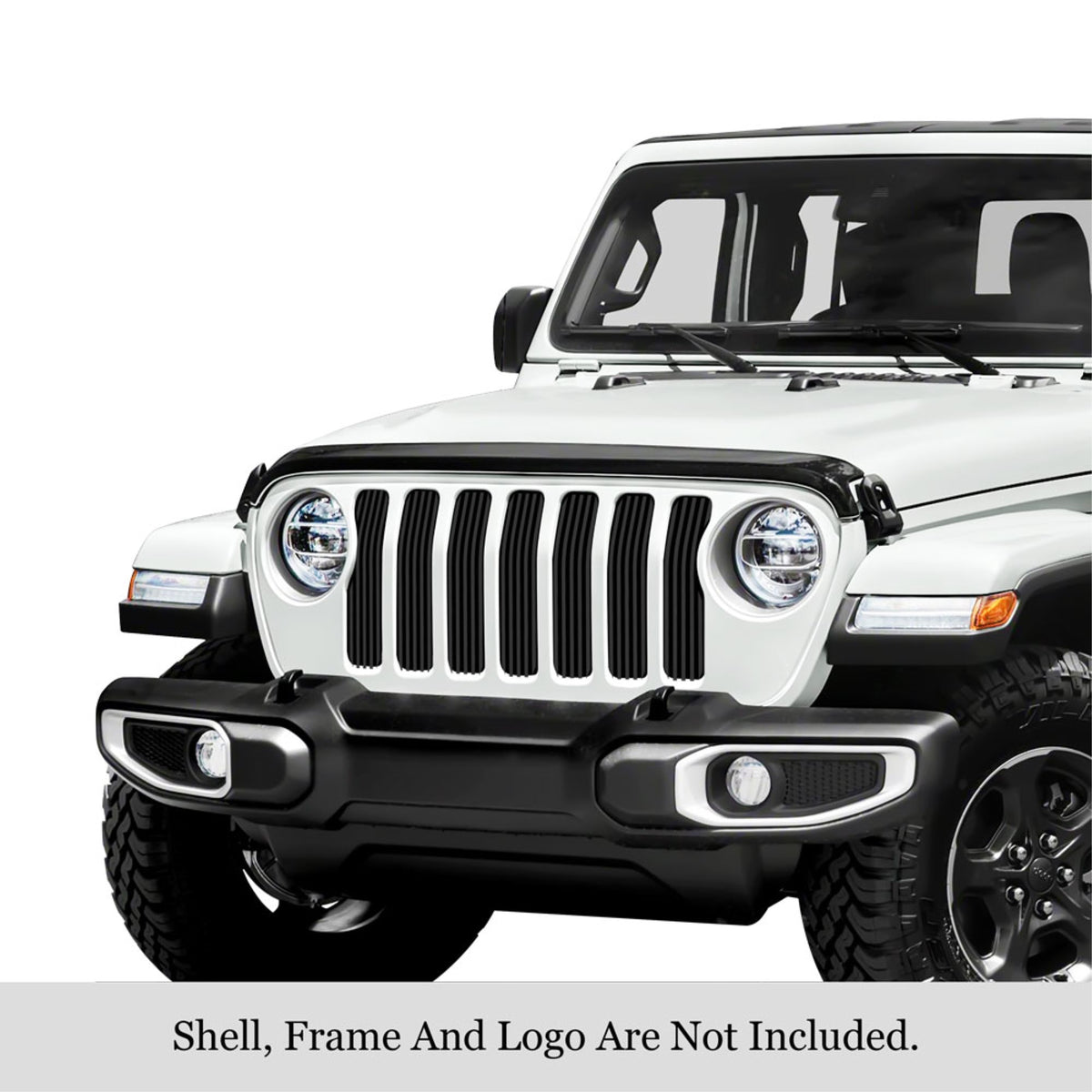 2020-2021 Jeep Gladiator Stainless Steel Black Powder Coated Finish 8X6 Horizontal Billet Black Stainless Steel Billet Grille