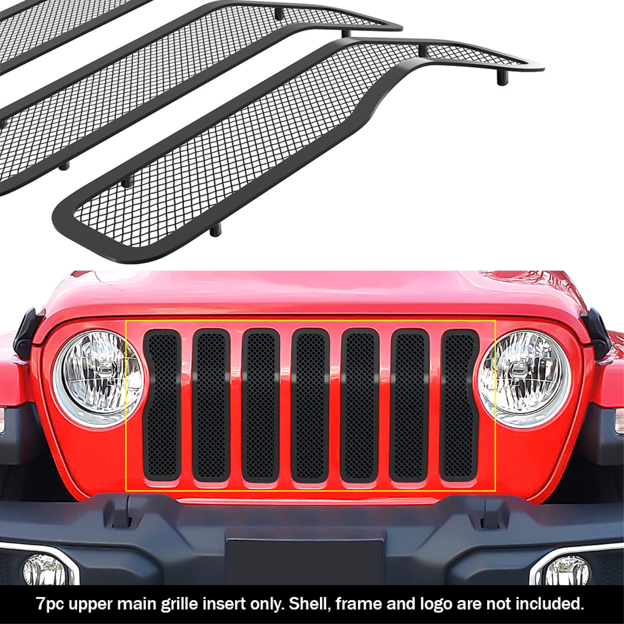 2020-2021 Jeep Gladiator Stainless Steel Black Powder Coated Finish 1.8 Mm Wire Mesh Black Wire Mesh Grille