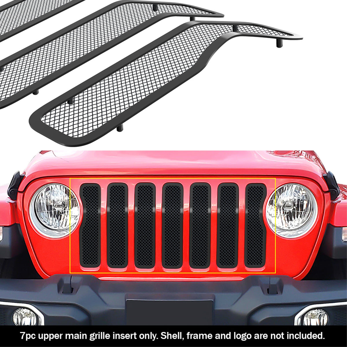 2020-2021 Jeep Gladiator Stainless Steel Black Powder Coated Finish 1.8 Mm Wire Mesh Black Wire Mesh Grille