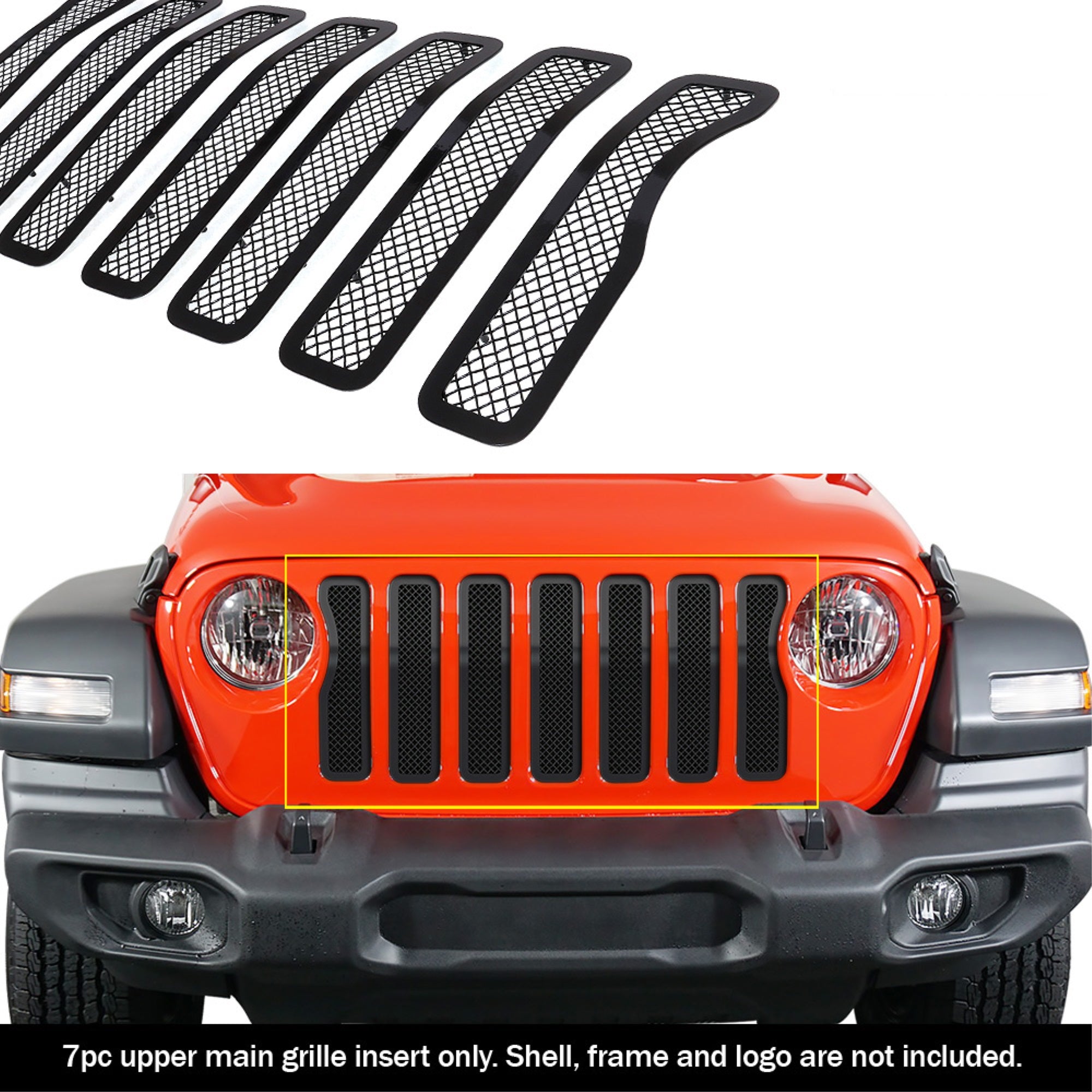 2018-2022 Jeep Wrangler Jl Not For Jk Stainless Steel Black Powder Coated Finish 1.8 Mm Wire Mesh Black Wire Mesh Grille