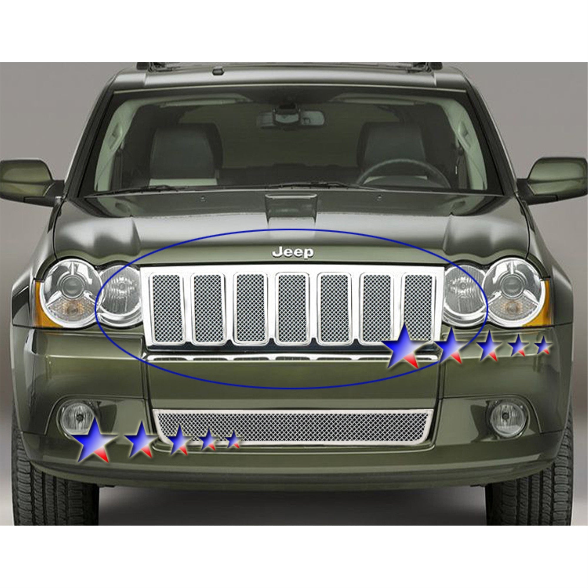 2009-2010 Jeep Grand Cherokee Stainless Steel Polished Finish 1.8 Mm Wire Mesh Mesh Grille