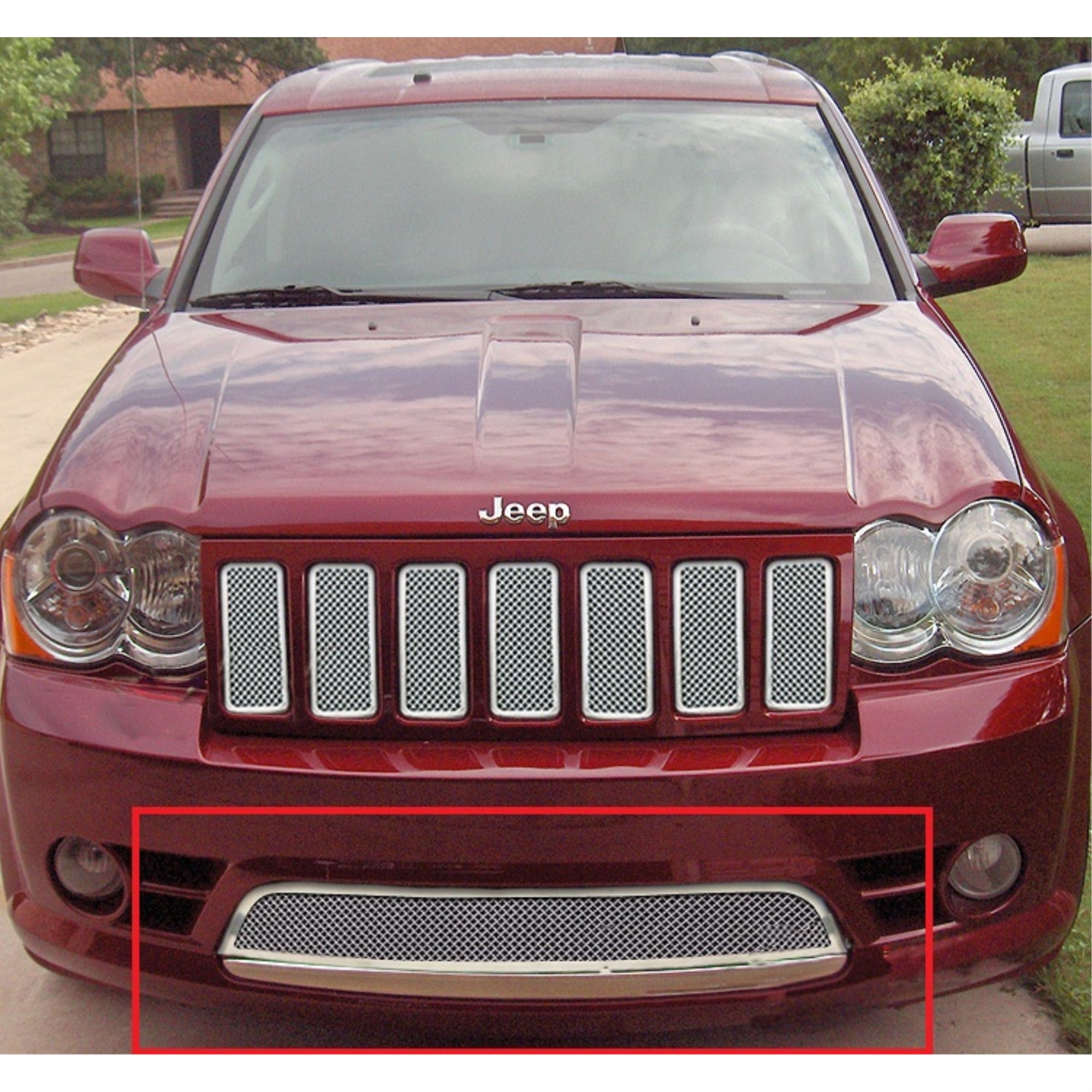 2009-2010 Jeep Grand Cherokee Srt8 Stainless Steel Polished Finish 1.8 Mm Wire Mesh Mesh Grille