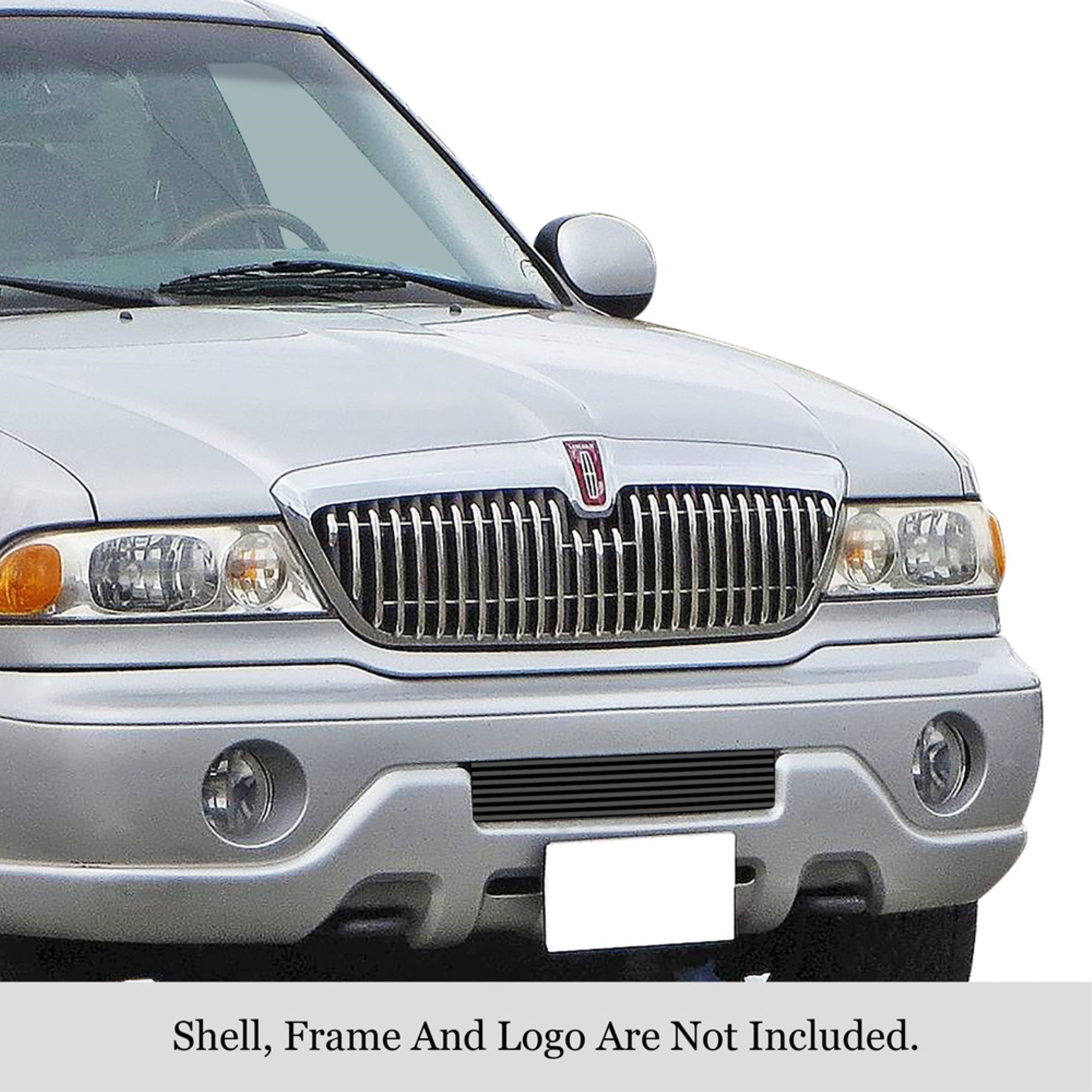 1998-2002 Lincoln Navigator Stainless Steel Black Powder Coated Finish 8X6 Horizontal Billet Black Stainless Steel Billet Grille