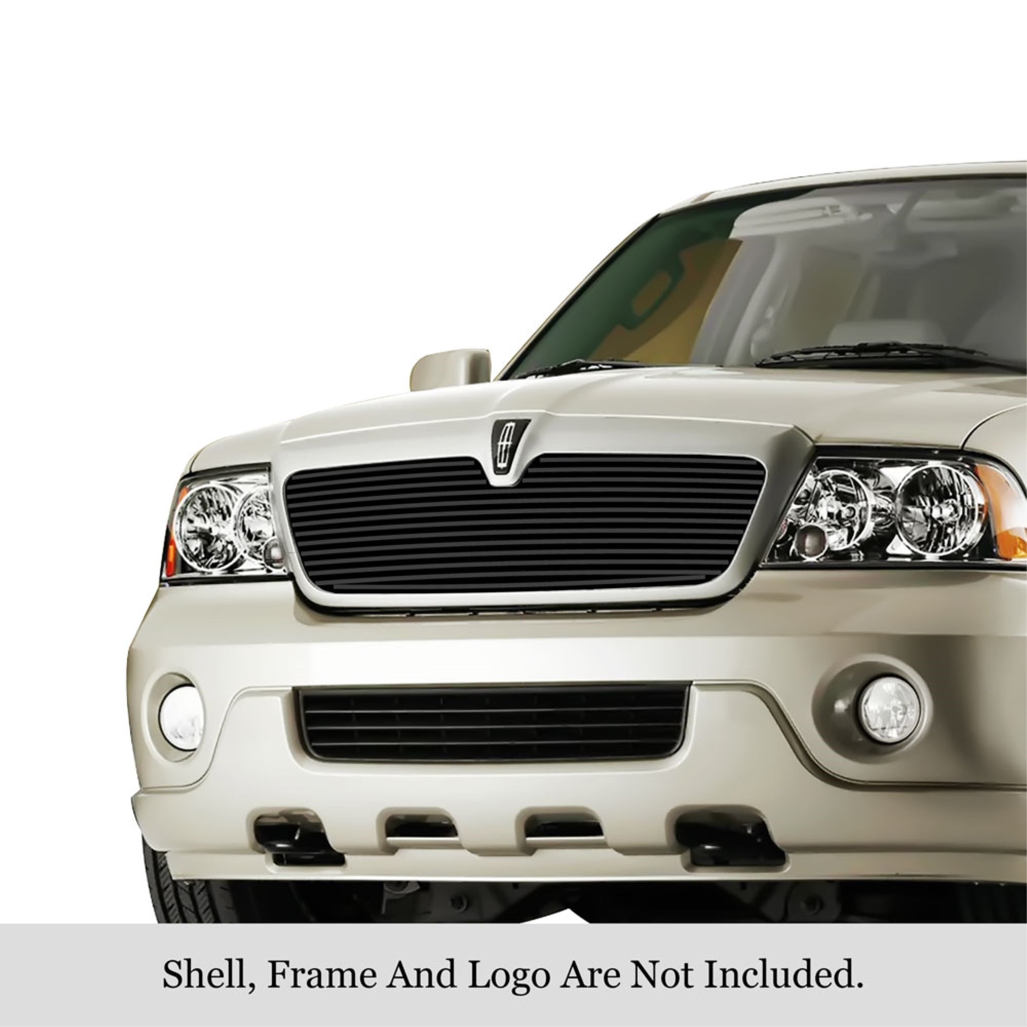 2003-2006 Lincoln Navigator Stainless Steel Black Powder Coated Finish 8X6 Horizontal Billet Black Stainless Steel Billet Grille