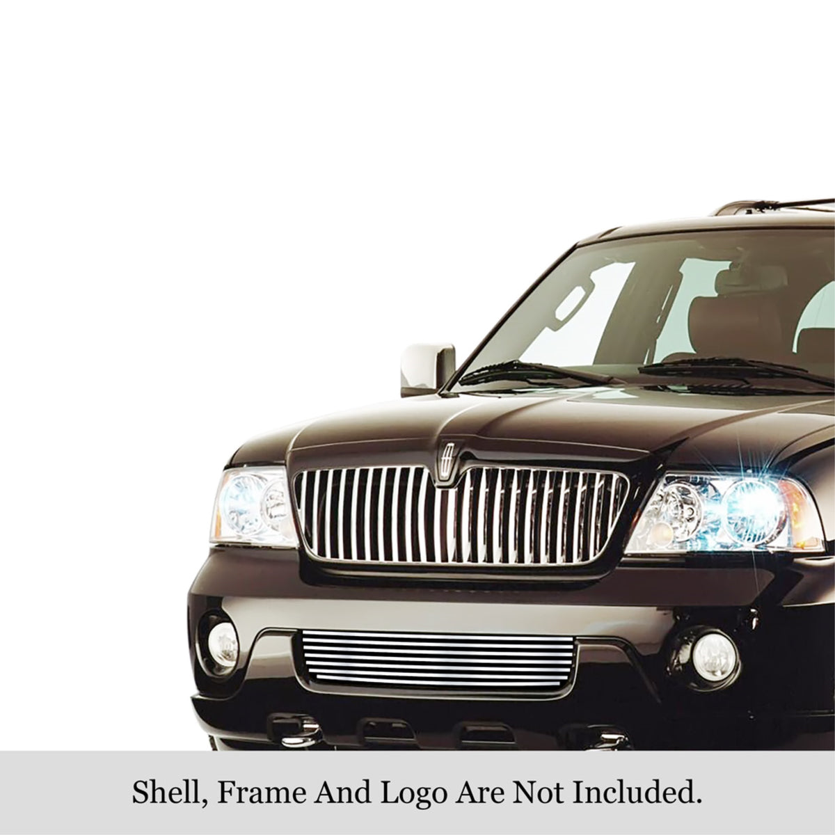 2003-2004 Lincoln Navigator 304 Stainless Steel Polished Finish 8X6 Horizontal Billet Stainless Steel Billet Grille