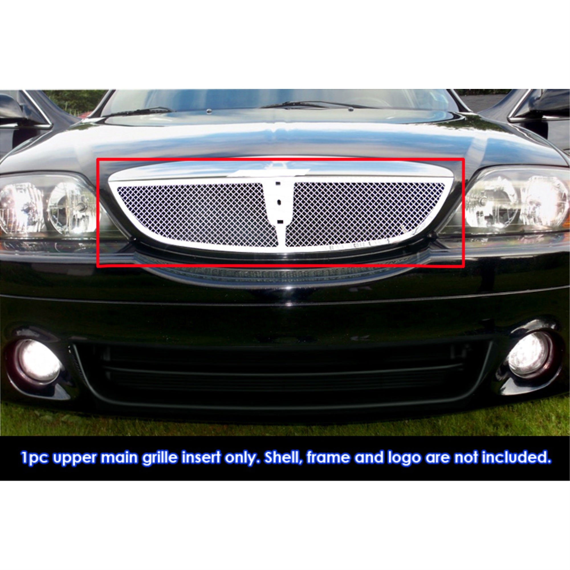 2000-2002 Lincoln Ls W/Lower Billet Molding Stainless Steel Polished Finish 1.8 Mm Wire Mesh Mesh Grille