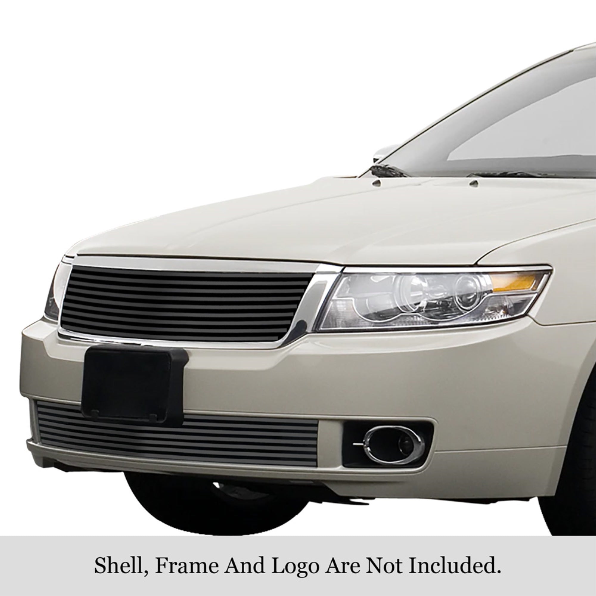 2007-2008 Lincoln Mkz Stainless Steel Black Powder Coated Finish 8X6 Horizontal Billet Black Stainless Steel Billet Grille