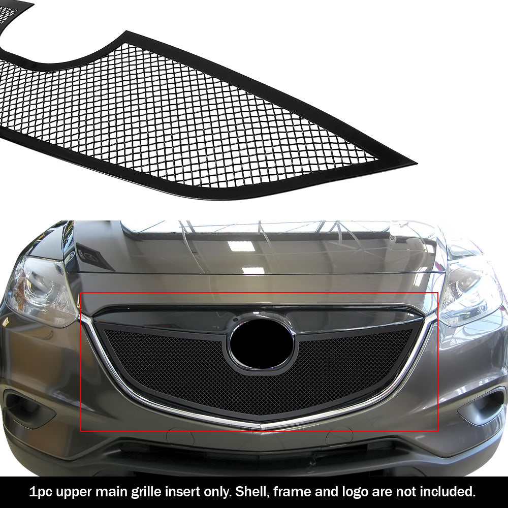 Carbon Steel Main Upper Black Wire Mesh Grille 2013-2015 Mazda CX-9