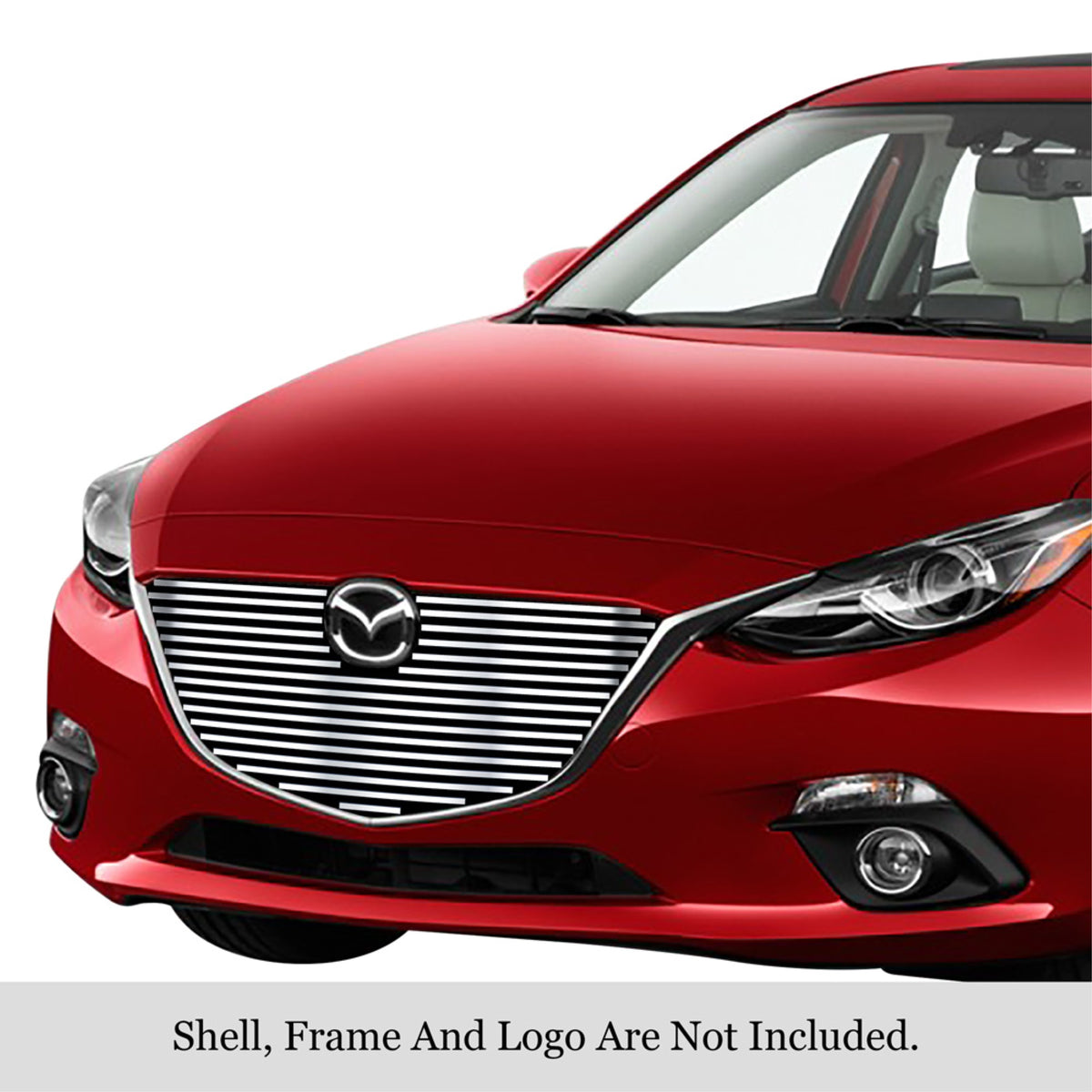 2014-2016 Mazda Mazda 3 304 Stainless Steel Polished Finish 8X6 Horizontal Billet Stainless Steel Billet Grille