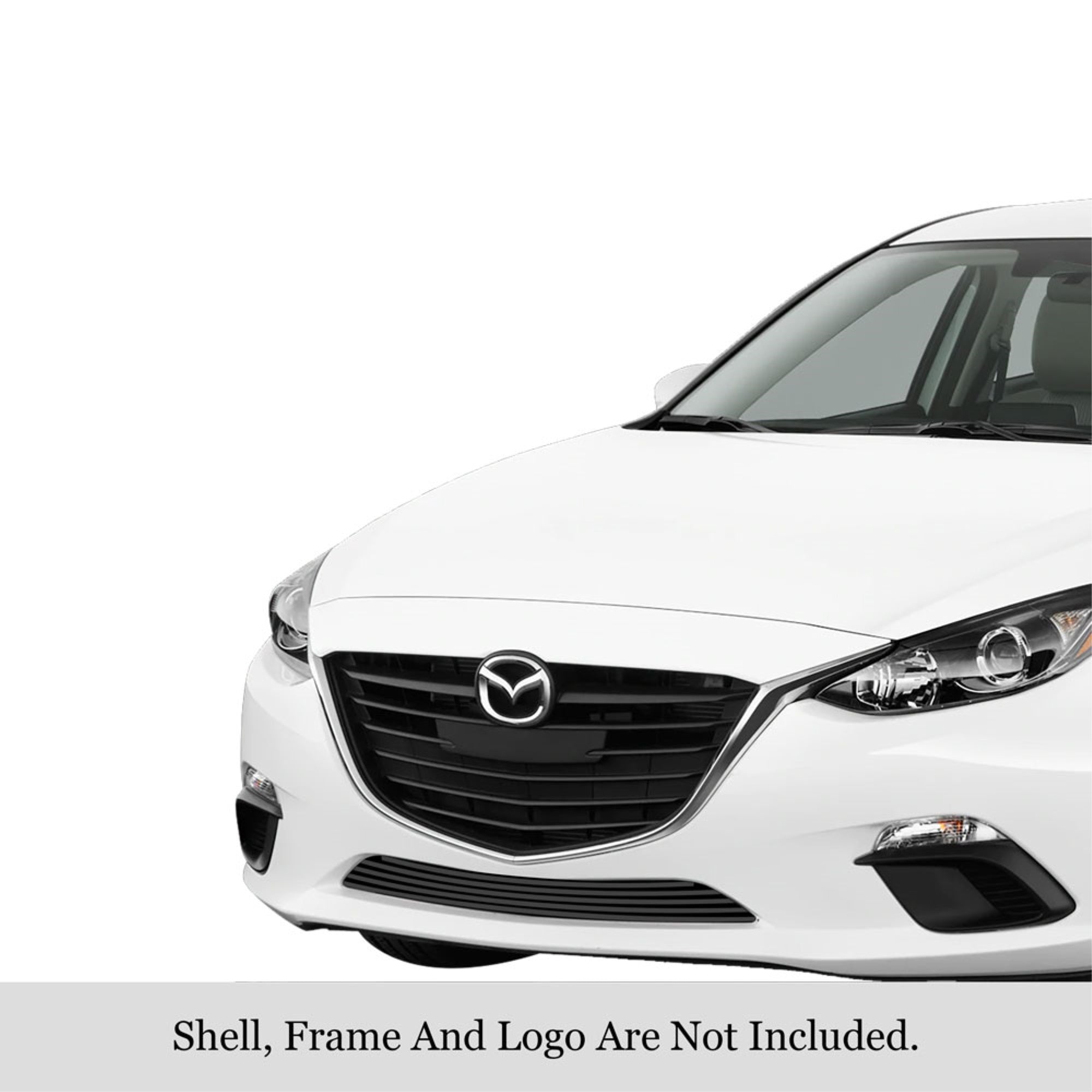 2014-2016 Mazda Mazda 3 Stainless Steel Black Powder Coated Finish 8X6 Horizontal Billet Black Stainless Steel Billet Grille