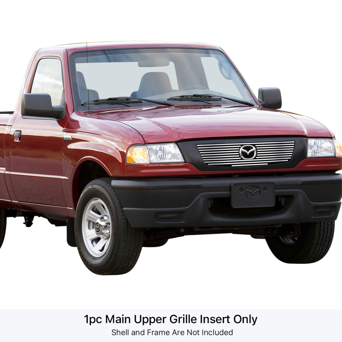 2006-2010 Mazda B2300 Truck/2006-2010 Mazda B3000  Truck/2006-2010 Mazda B4000  Truck 304 Stainless Steel Polished Finish 8X6 Horizontal Billet Stainless Steel Billet Grille