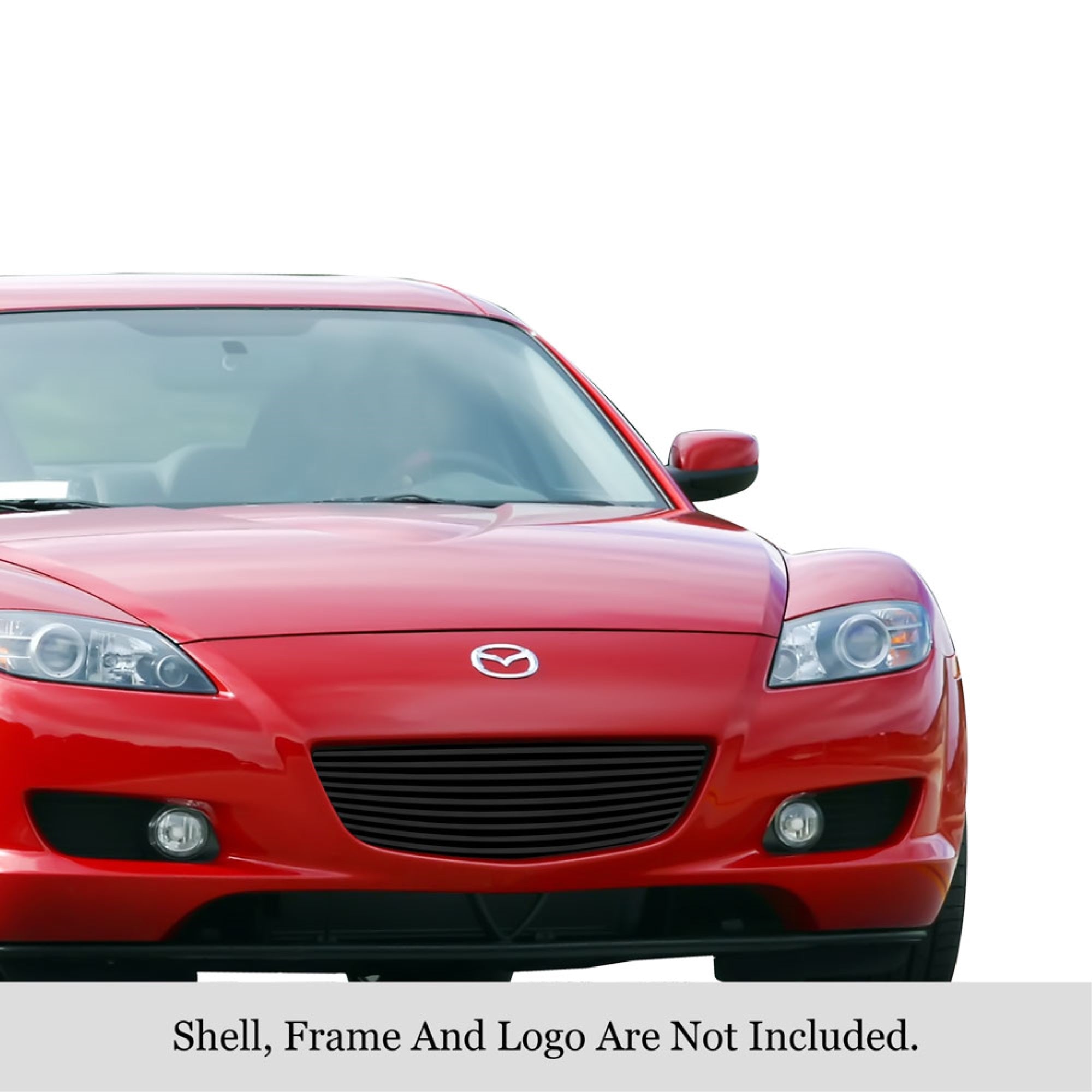 2004-2008 Mazda Rx-8 Stainless Steel Black Powder Coated Finish 8X6 Horizontal Billet Black Stainless Steel Billet Grille
