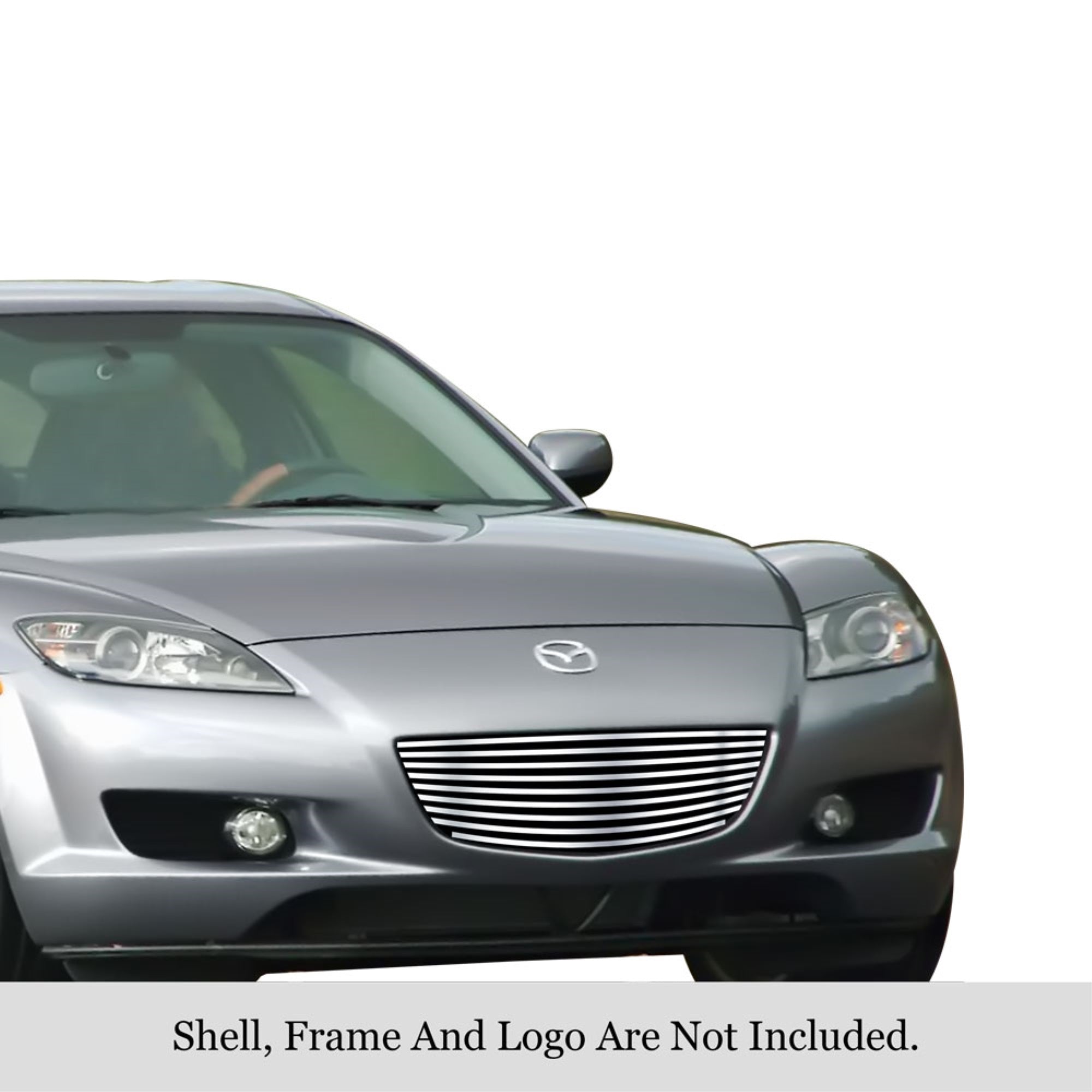 2004-2008 Mazda Rx-8 304 Stainless Steel Polished Finish 8X6 Horizontal Billet Stainless Steel Billet Grille