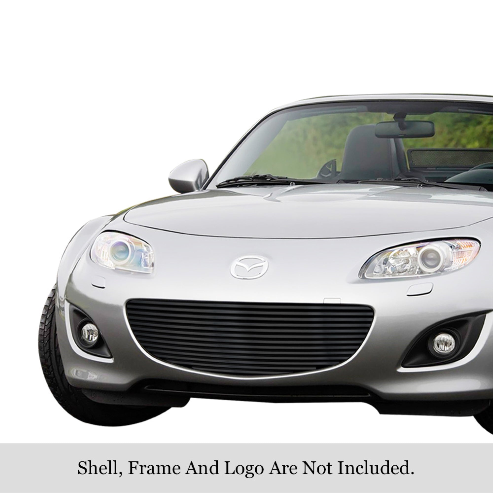 2009-2012 Mazda Mx-5 Honeycomb Style Only Stainless Steel Black Powder Coated Finish 8X6 Horizontal Billet Black Stainless Steel Billet Grille