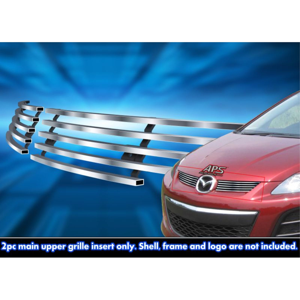 2010-2012 Mazda Cx-7 Stainless Steel Silver Hairline Finish Finish Horizontal Billet Stainless Steel Billet Grille