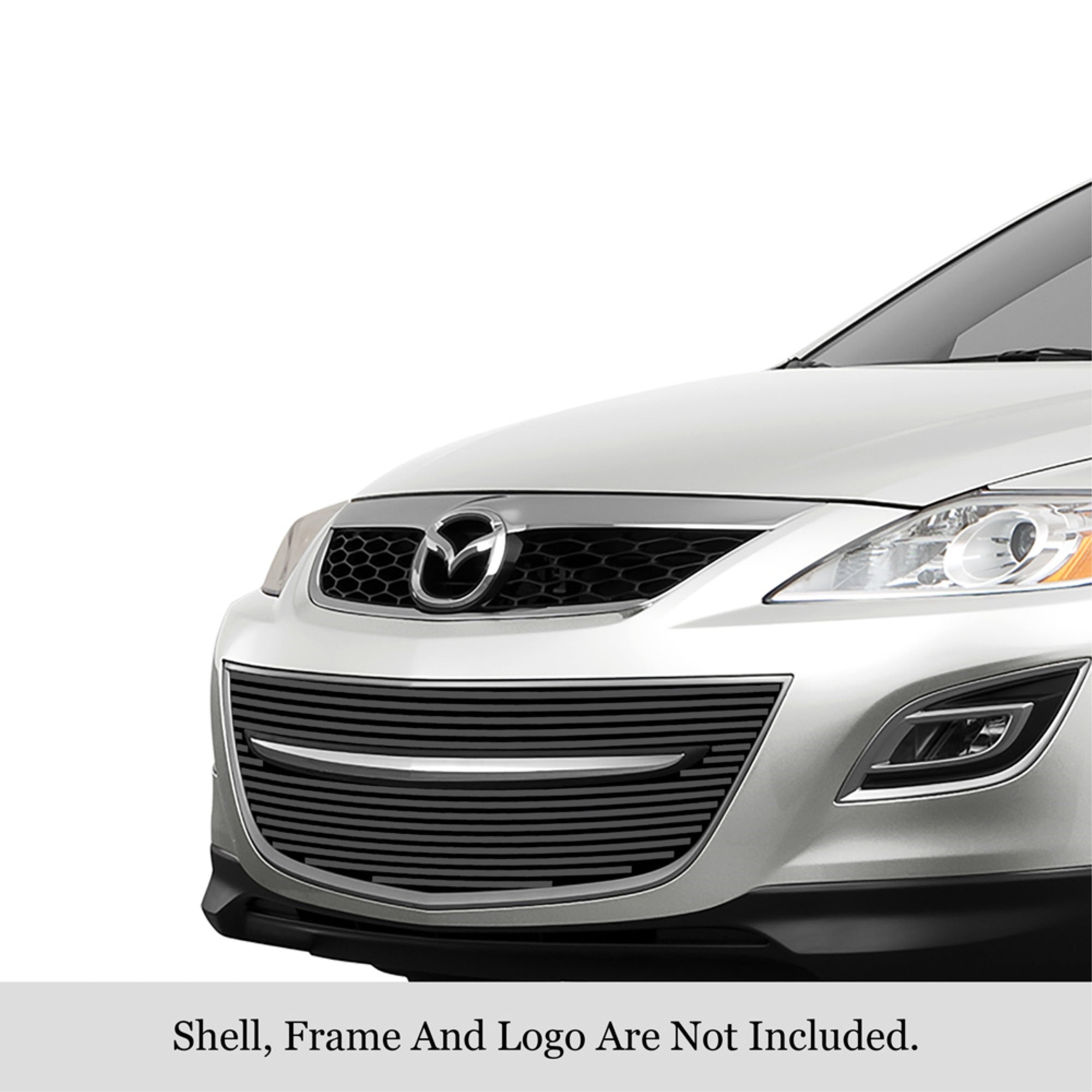 2010-2012 Mazda Cx-9 Stainless Steel Black Powder Coated Finish 8X6 Horizontal Billet Black Stainless Steel Billet Grille