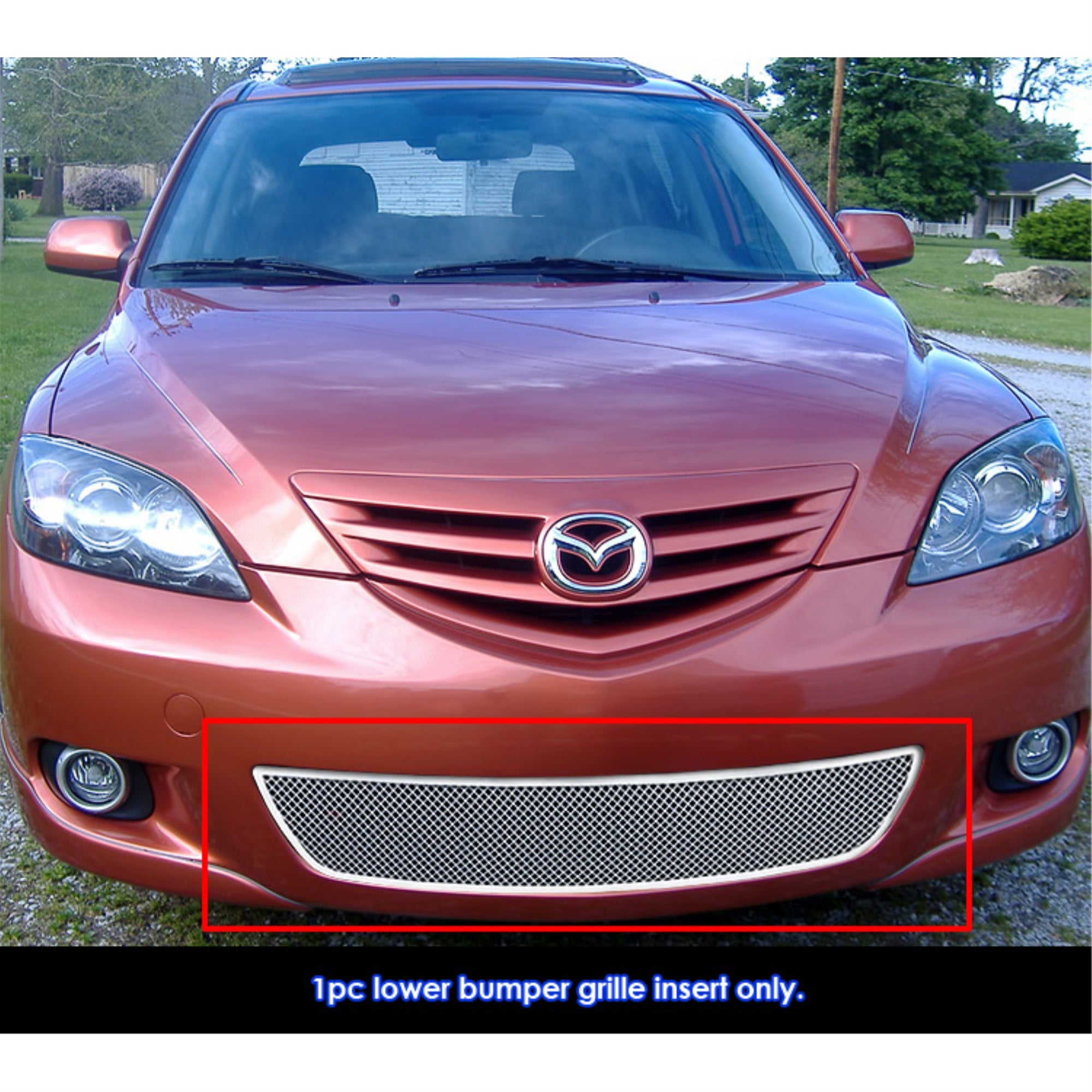 2004-2006 Mazda Mazda 3 Sport Hatchback Stainless Steel Polished Finish 1.8 Mm Wire Mesh Mesh Grille