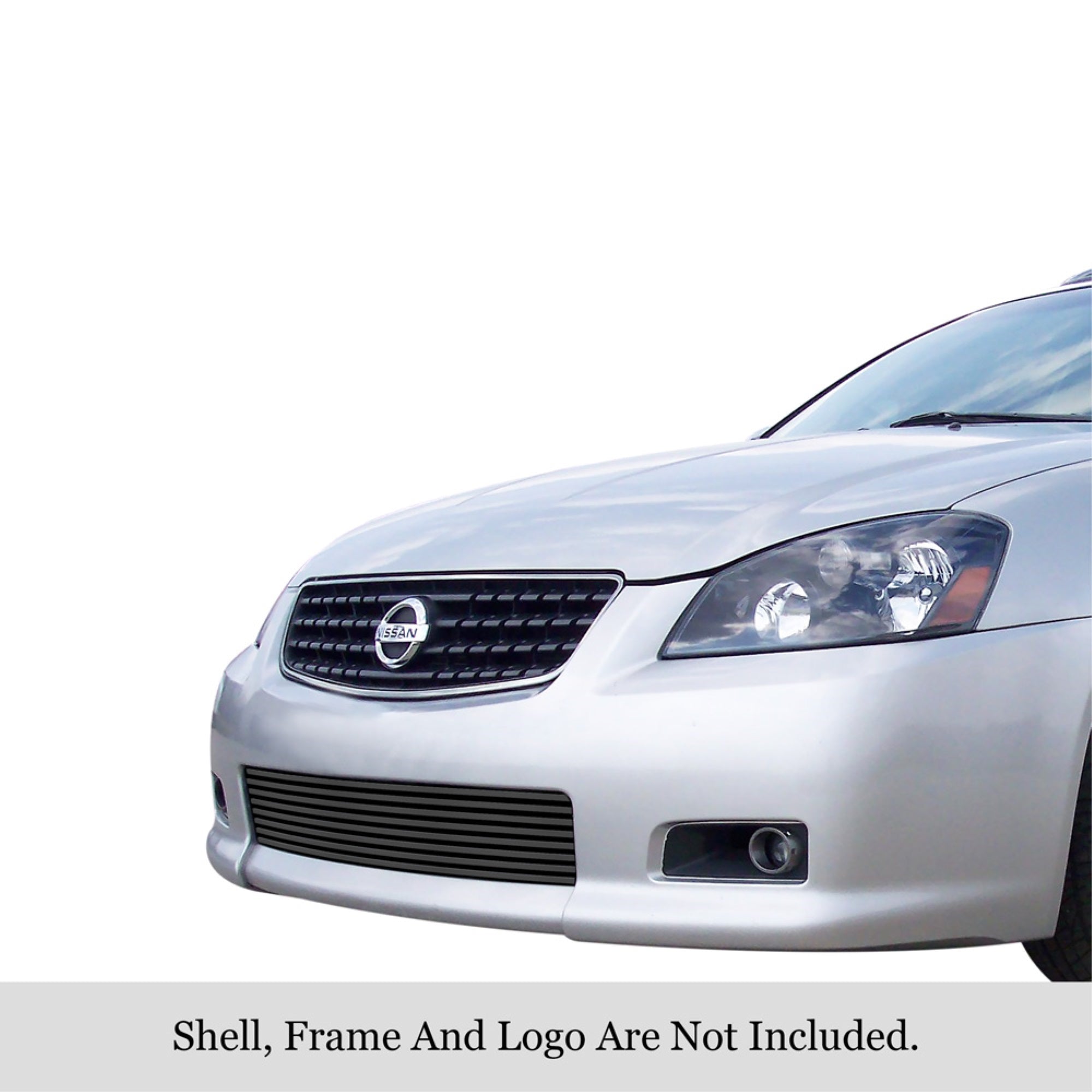 2005-2006 Nissan Altima Ser Stainless Steel Black Powder Coated Finish 8X6 Horizontal Billet Black Stainless Steel Billet Grille