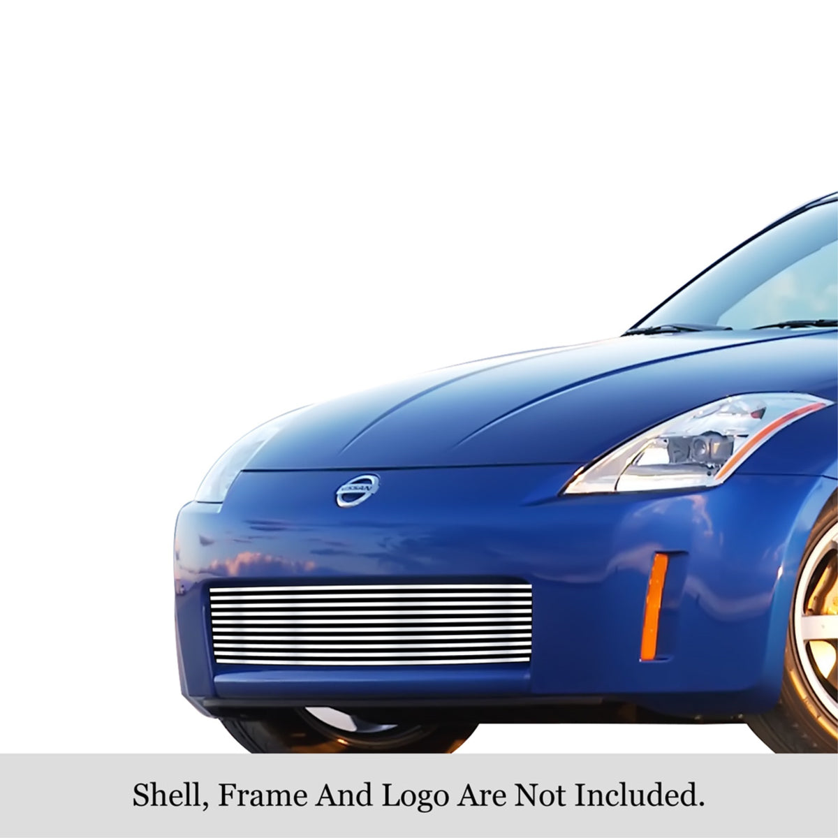 2006-2007 Nissan 350Z 304 Stainless Steel Polished Finish 8X6 Horizontal Billet Stainless Steel Billet Grille
