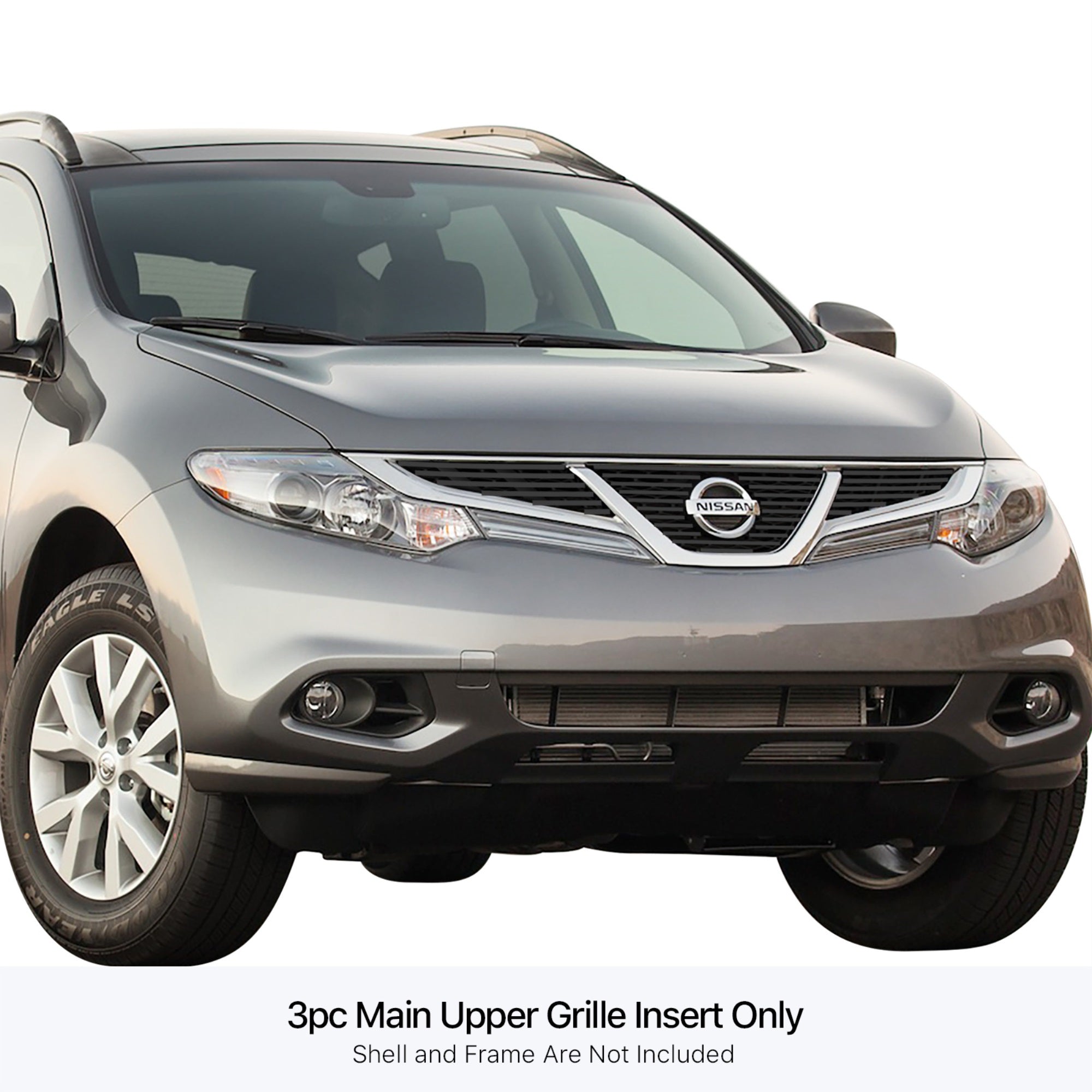 Stainless Steel Main Upper Black Stainless Steel Billet Grille 2011-2014  Murano