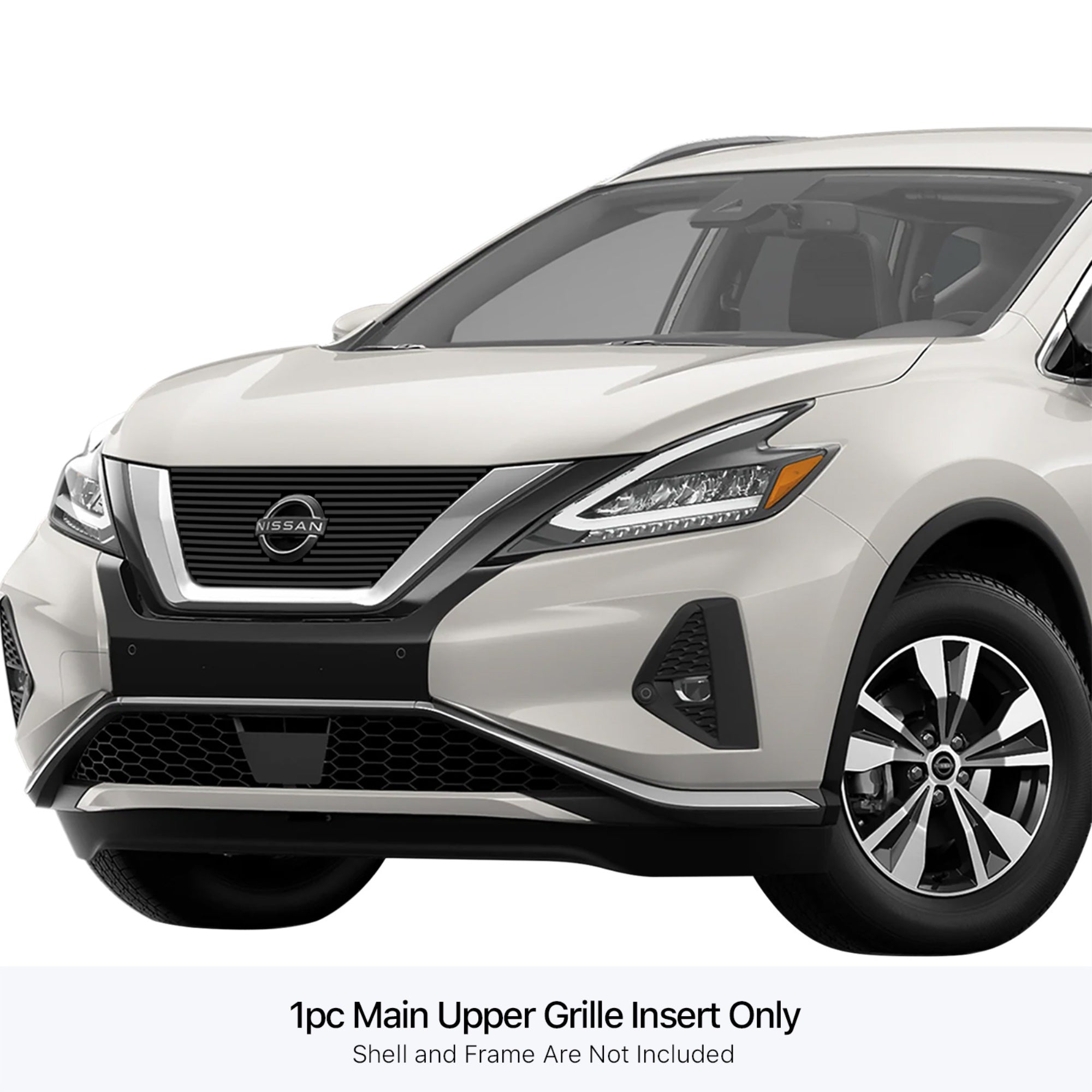 Stainless Steel Main Upper Black Stainless Steel Billet Grille 2019-2024  Murano